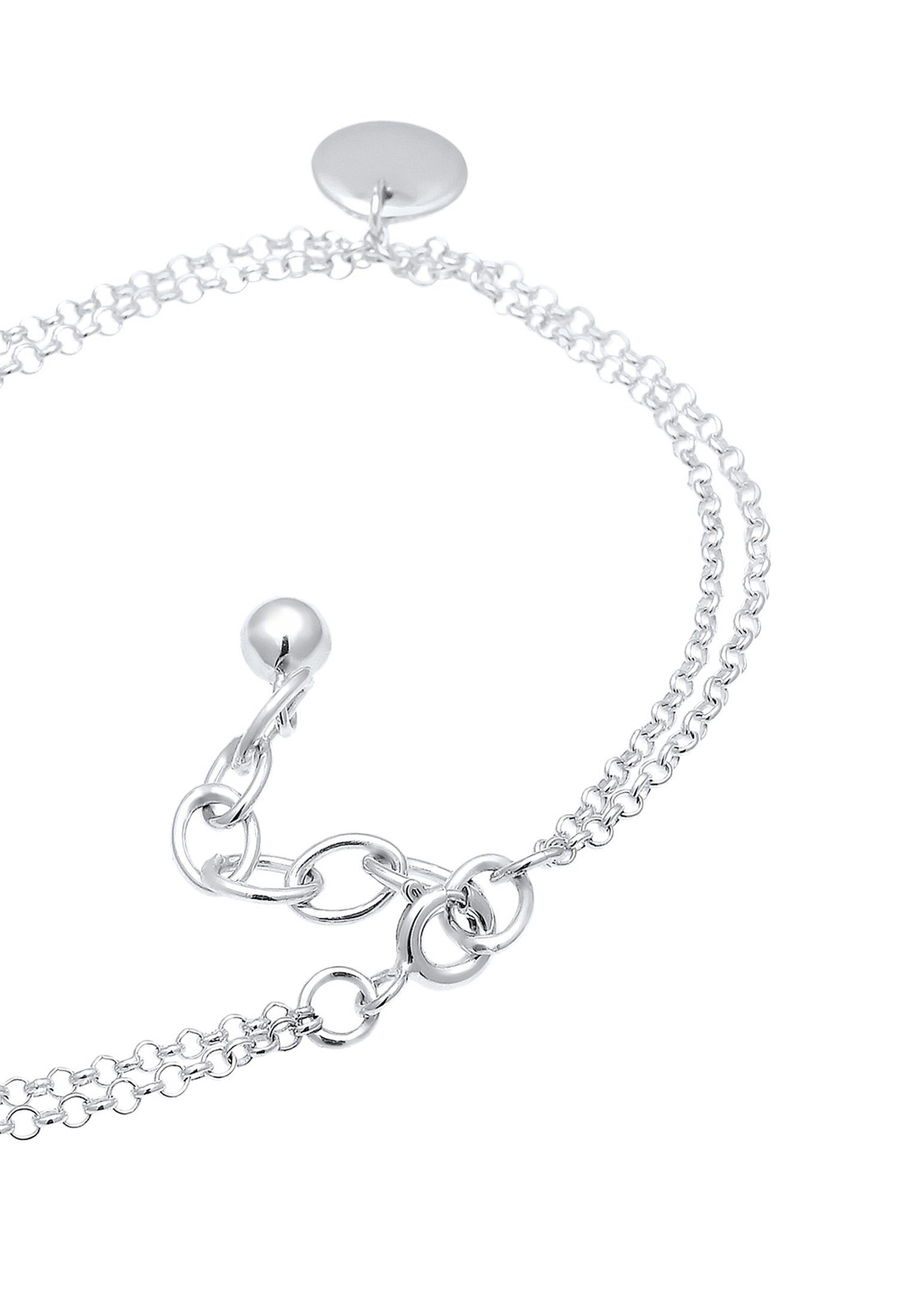 Elli Armband 2-reihig mit Plättchen 925 Silber (kein Set, 1-tlg), Geo