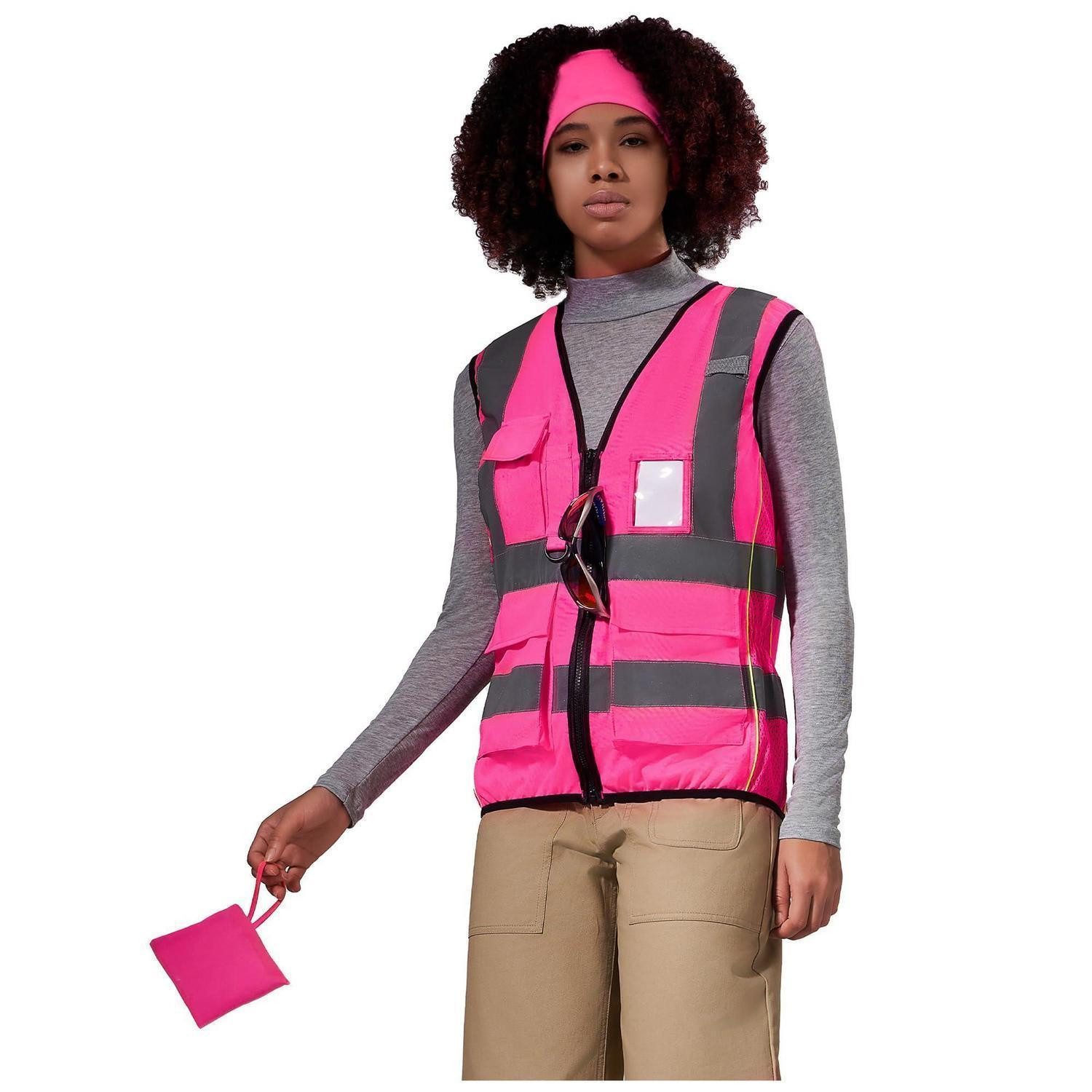 LuxusKollektion Arbeitsweste Warnweste Damen Rosa mit Reissverschluss