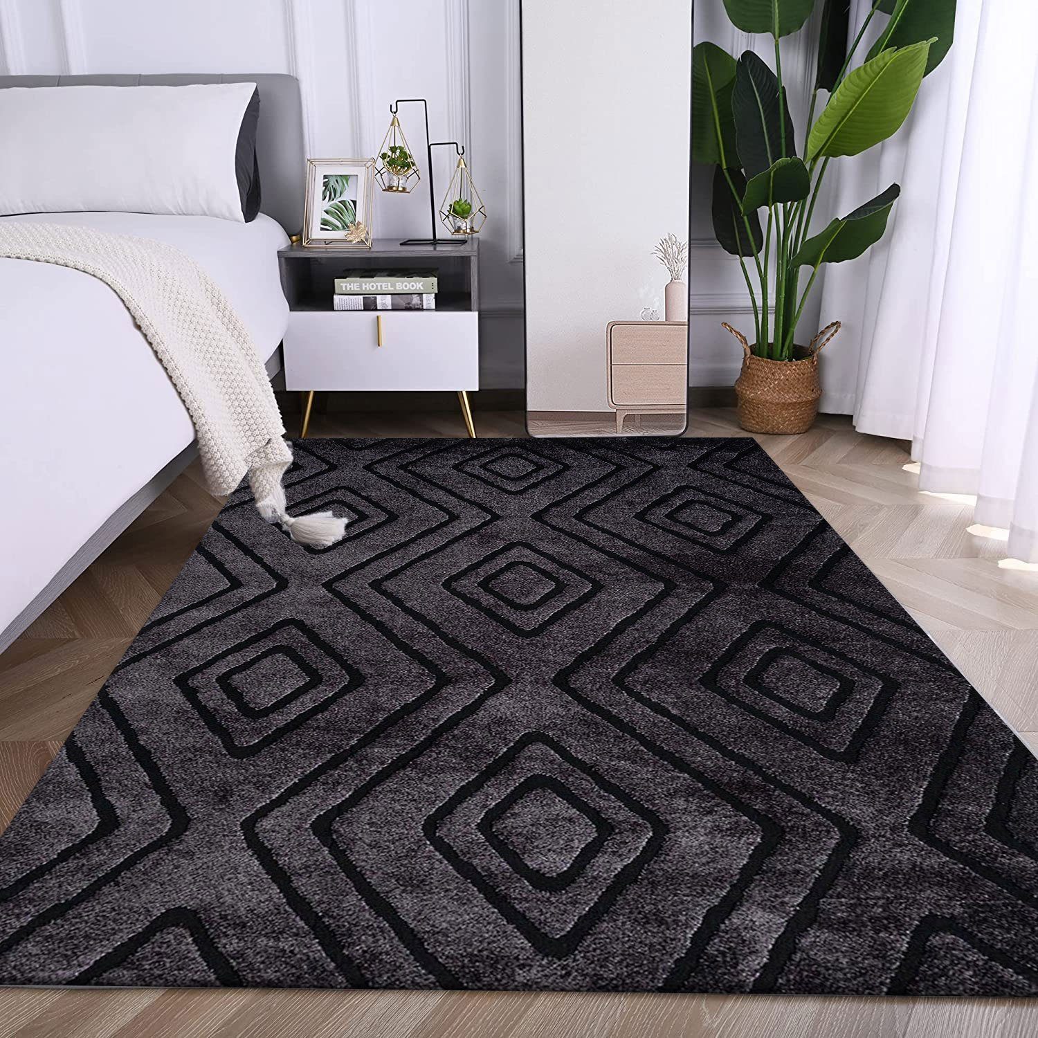 Vimoda Teppich Teppich Modern Super Weich, Rechteckig, 3D Effekt, Raute, Mo günstig online kaufen