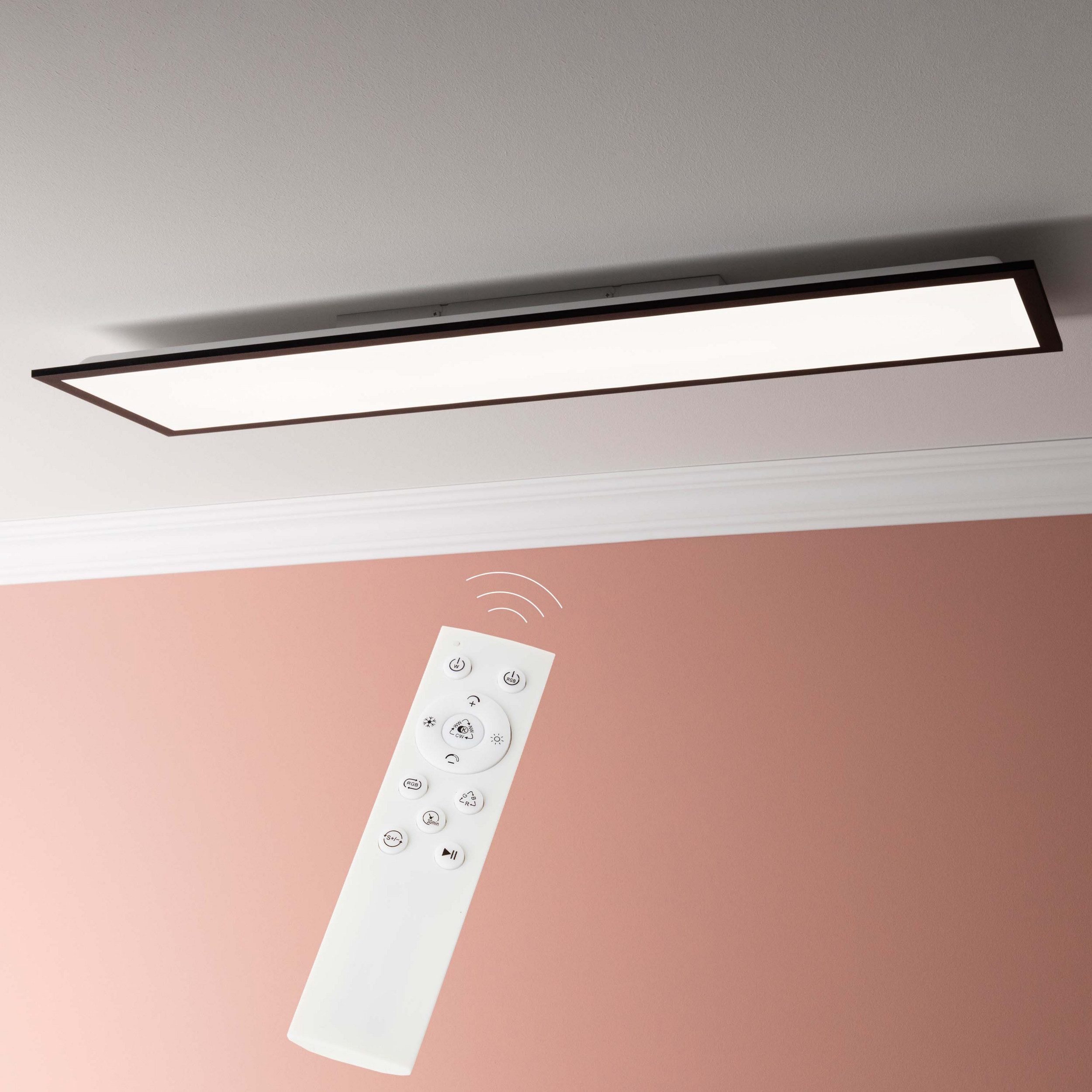 Lightbox LED Panel, CCT - über Fernbedienung, LED fest integriert, warmweiß - kaltweiß, LED-Paneel, 100 x 25 cm, 3400 lm, dimmbar, 3000-6500 K, CCT, schwarz