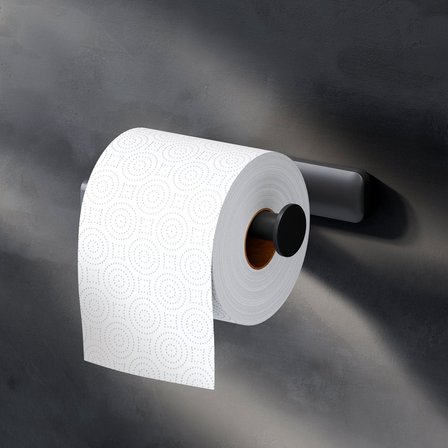 AM.PM Toilettenpapierhalter Inspire 2.0, kratz- und rostbeständig,Montagesatz im Lieferumfang enthalten Schwarz