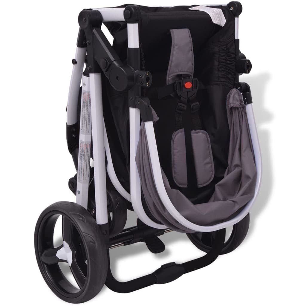 Kinder-Buggy vidaXL | Grau Schwarz Grau Grau 3-in-1 Aluminium Kinderwagen und