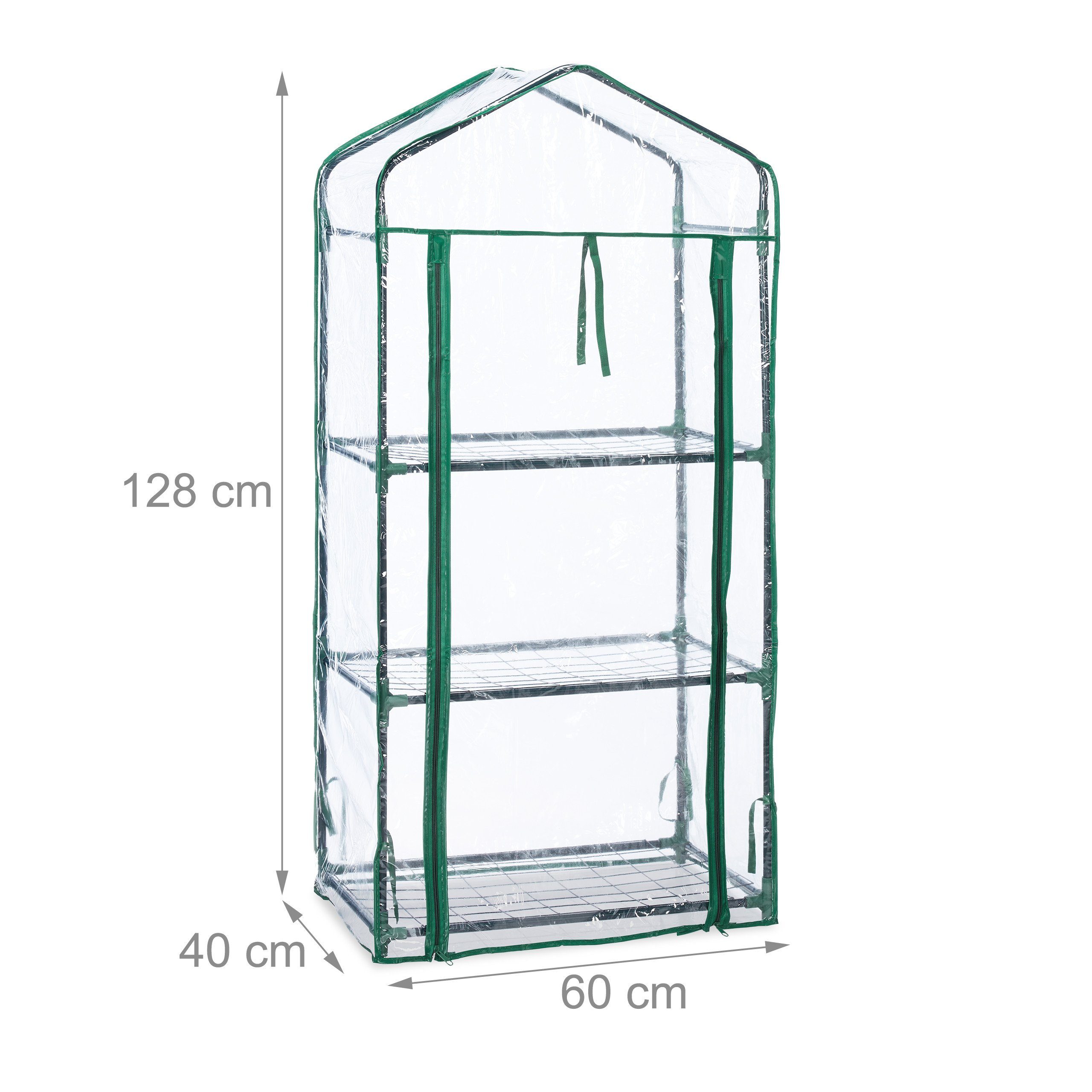 relaxdays Foliengewächshaus Gewächshaus Balkon 3 Etagen