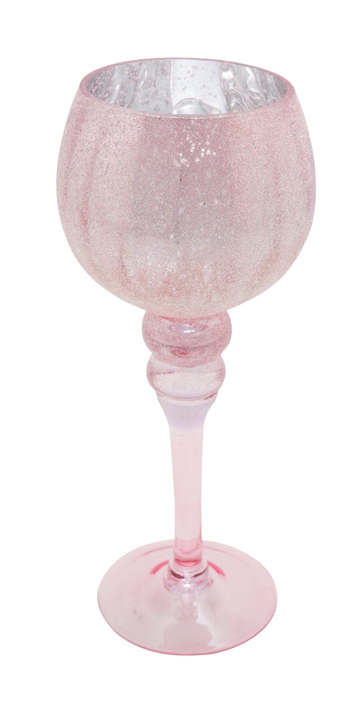 Gehlmann Deko-Glas »NEU Glaskelch, rosa / glitzer, handgefertigt,  mundgeblasen«, handgefertigt, mundgeblasen