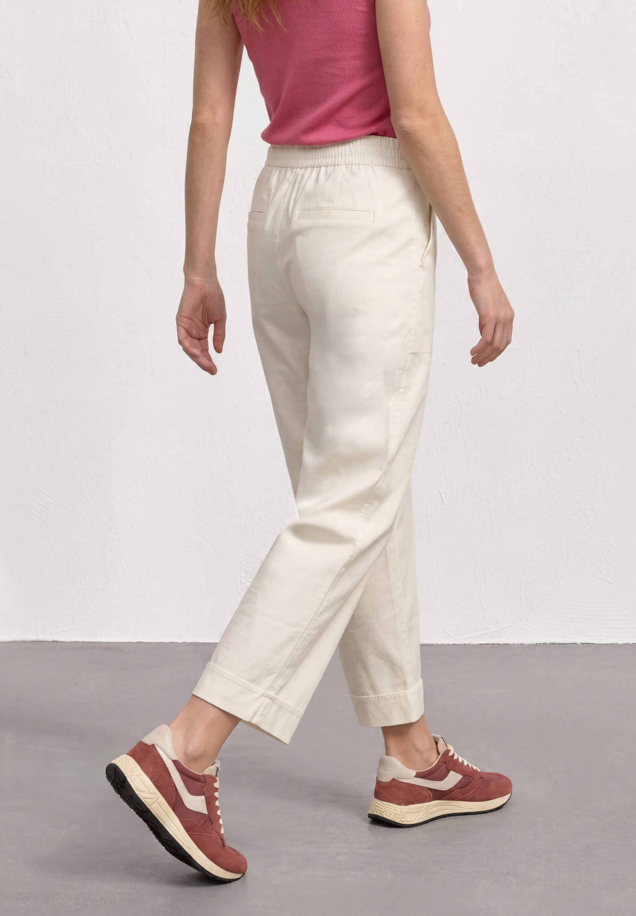 STREET ONE Stoffhose Style Amalia Sommerhose mit elastischem Bund und Tunnelzug