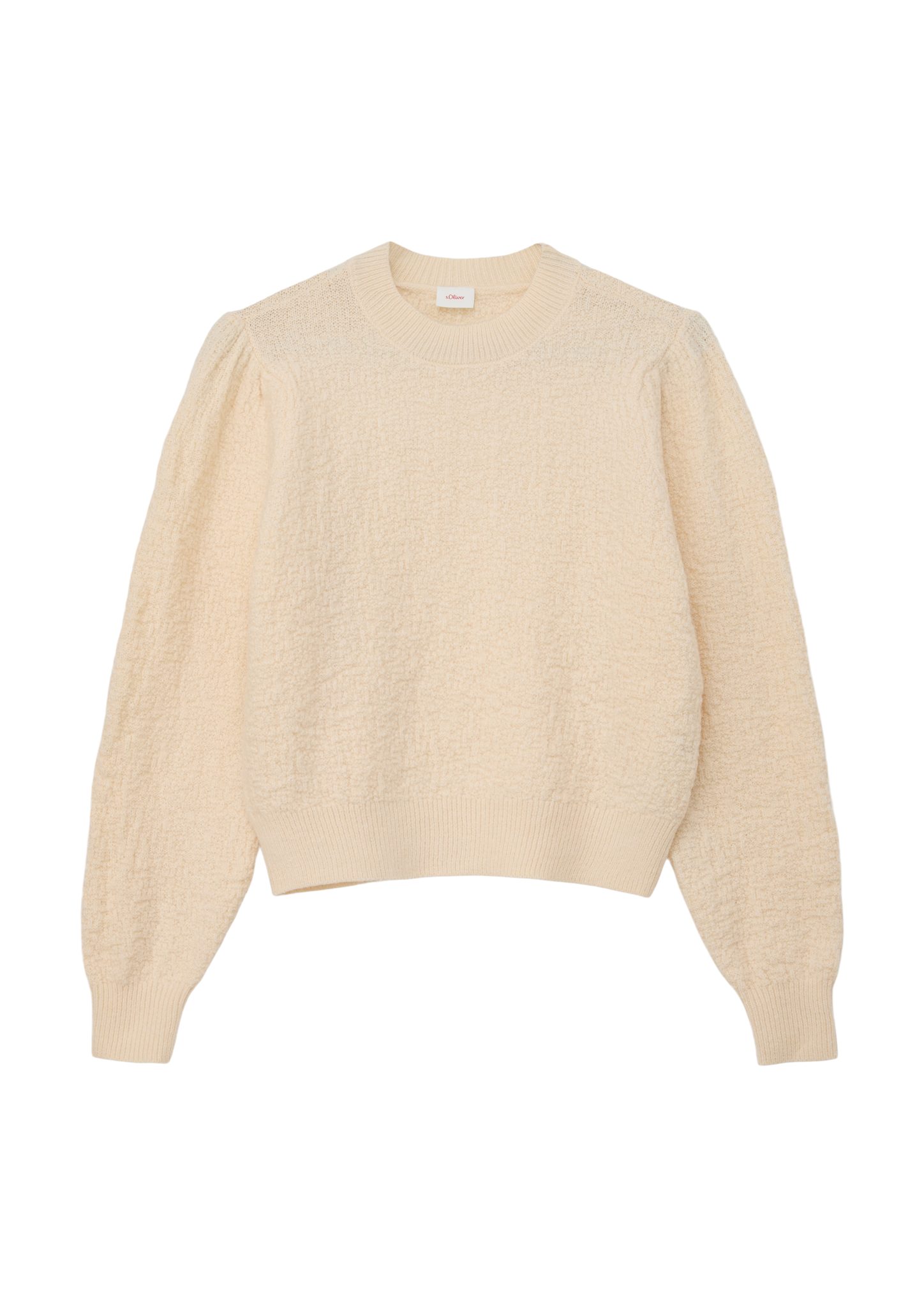 s.Oliver Strickpullover Pullover mit Puffärmeln sand helles