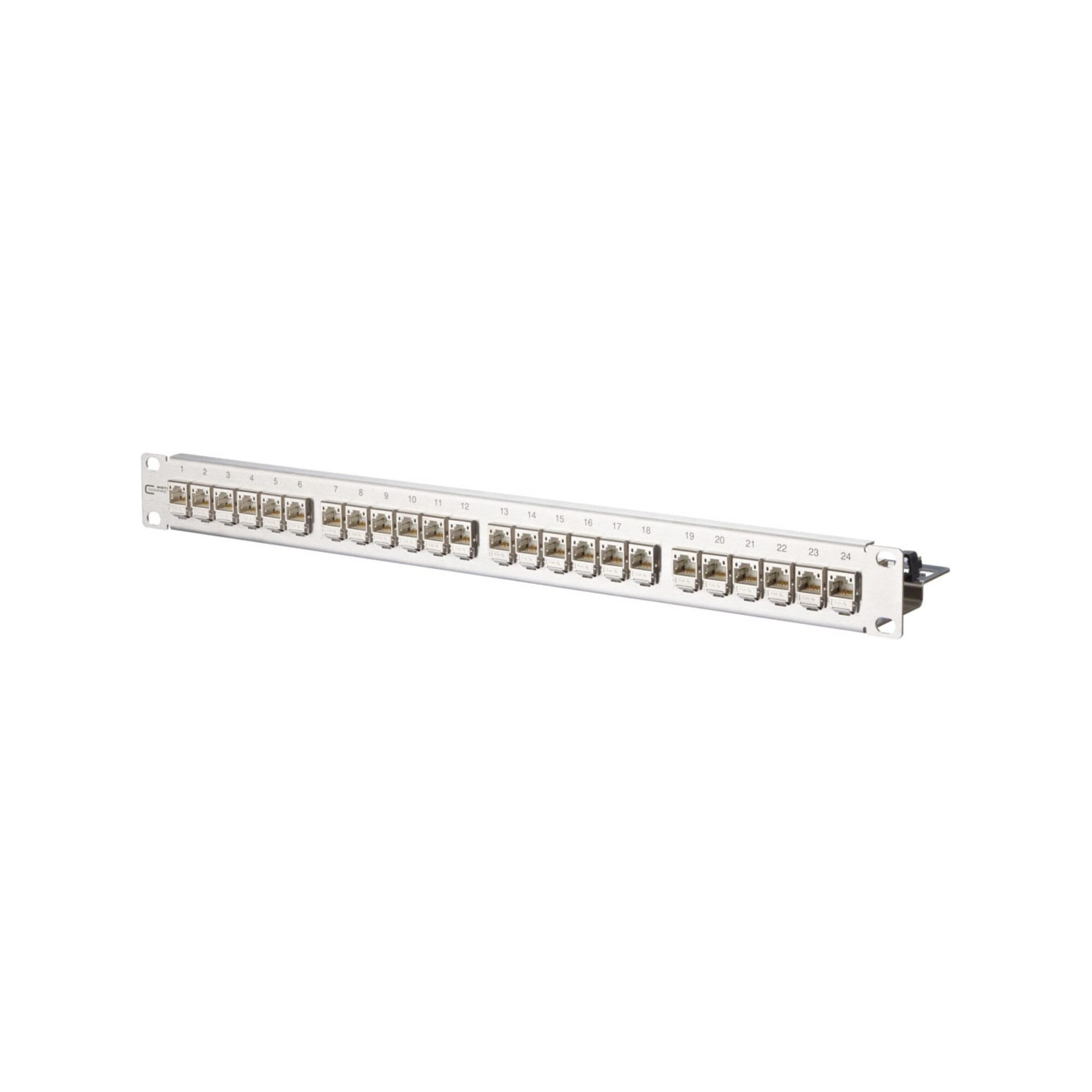 Metz Connect BTR NETCOM Patchfeld C6Amodul 24Port 1HE Edst bestückt TN C6Amod-MP24- Installationskabel