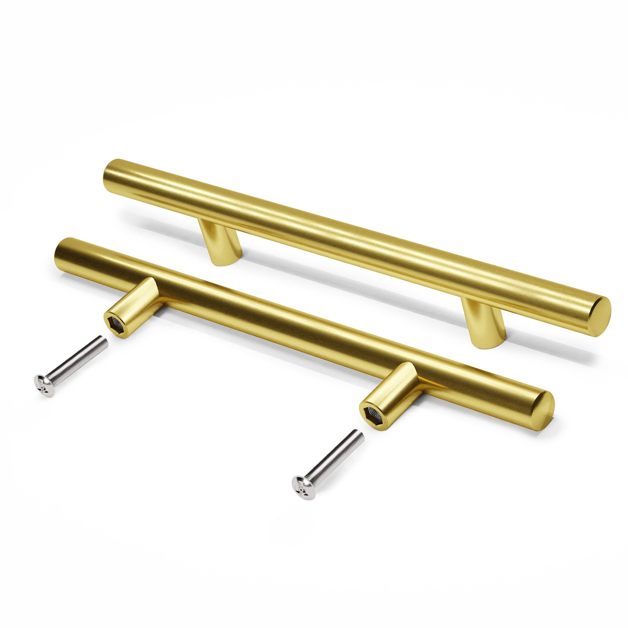 Prima-Online Möbelgriff Möbelgriff Küchengriff Schrankgriff mit Schrauben Gold 10-50cm (1-St)