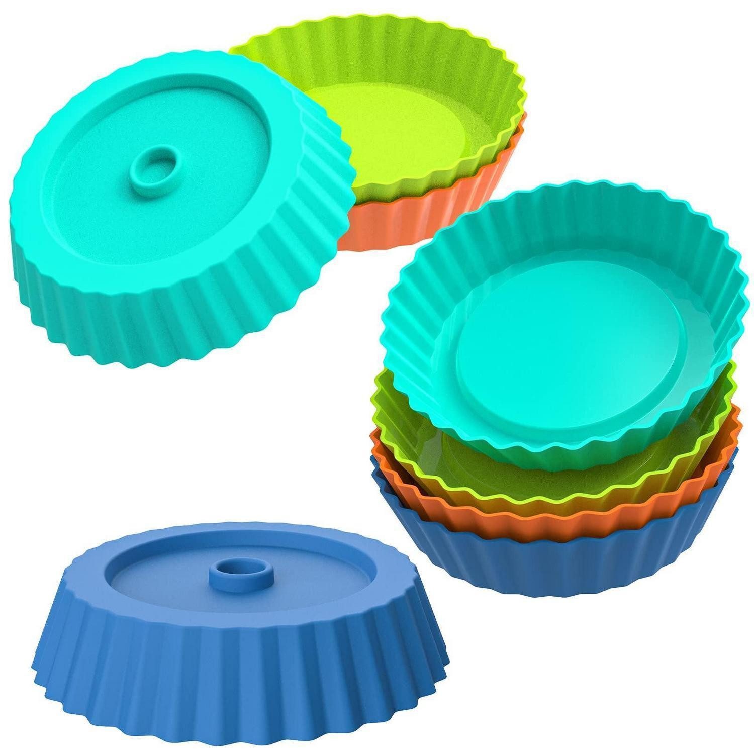 LuxusKollektion Obstkuchenform Obstbodenform Silikon Mini 12cm 8er Set, (8-tlg)