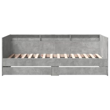 vidaXL Bett Tagesbett mit Schubladen Betongrau 75x190 cm Holzwerkstoff