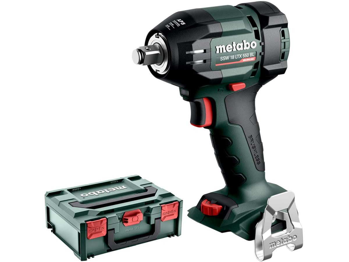 metabo Schlagschrauber Akku SSW 18 LTX 550 BL, 550 Nm, (Solo Version), ohne Akkupack, ohne Ladegerät, inklusive metaBOX 145