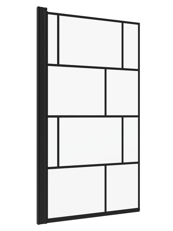 Thumbnail - AQUABATOS Badewannenaufsatz Eck Glas schwarz ohne Bohren mit Handtuchhalter 1 teilig 80x140cm, 5 mm Einscheiben-Sicherhe...