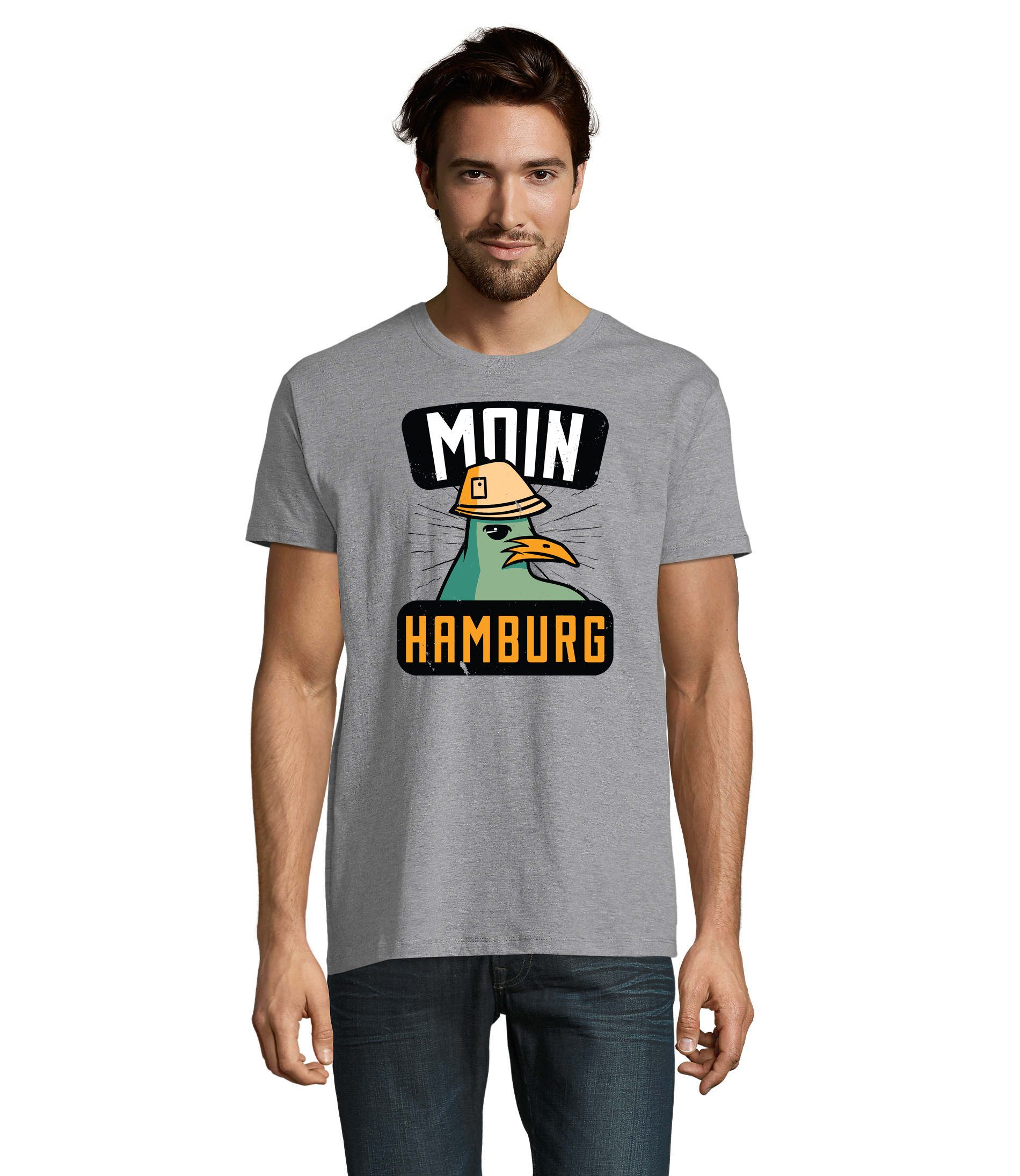 T-Shirt Moin Hamburg Seemöwe Herren Shirt Fun Motiv