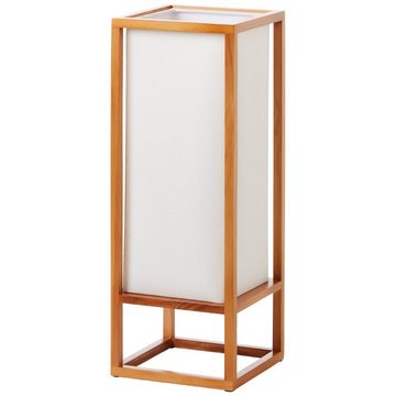 Lightbox Tischleuchte, ohne Leuchtmittel, Tischlampe, 53 cm Höhe, E27, 40 W, Holz/Stoff, naturfarben/weiß