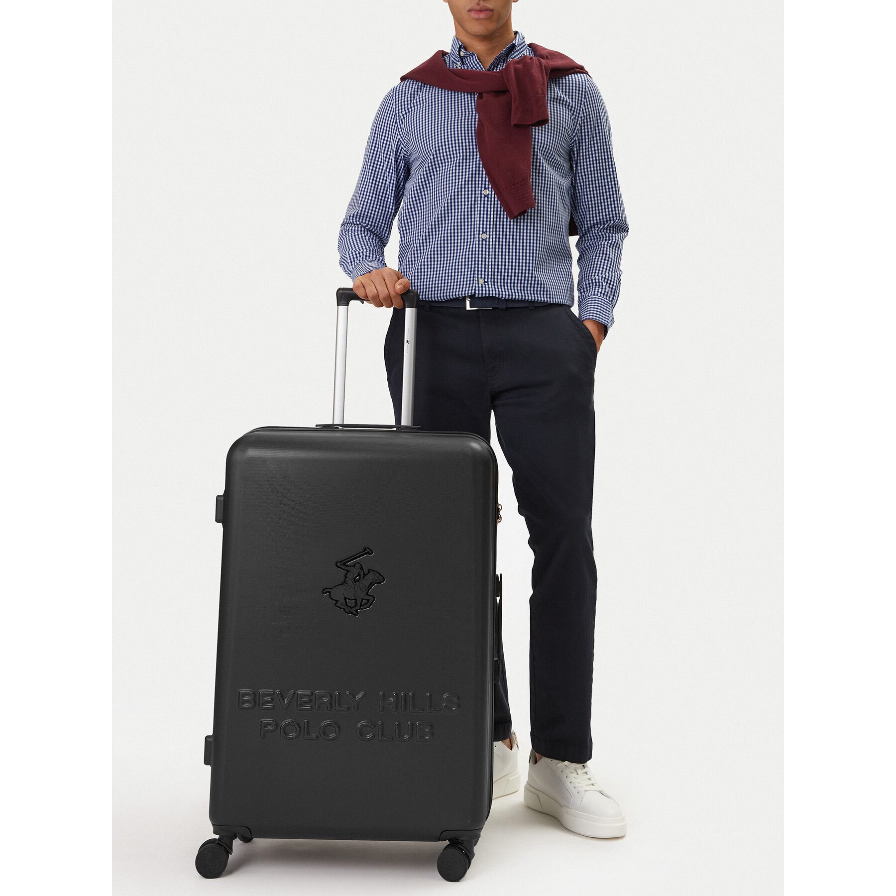 BEVERLY HILLS POLO CLUB Hartschalen-Trolley Beverly Hills Polo Club Großer Koffer Unisex Schwarz