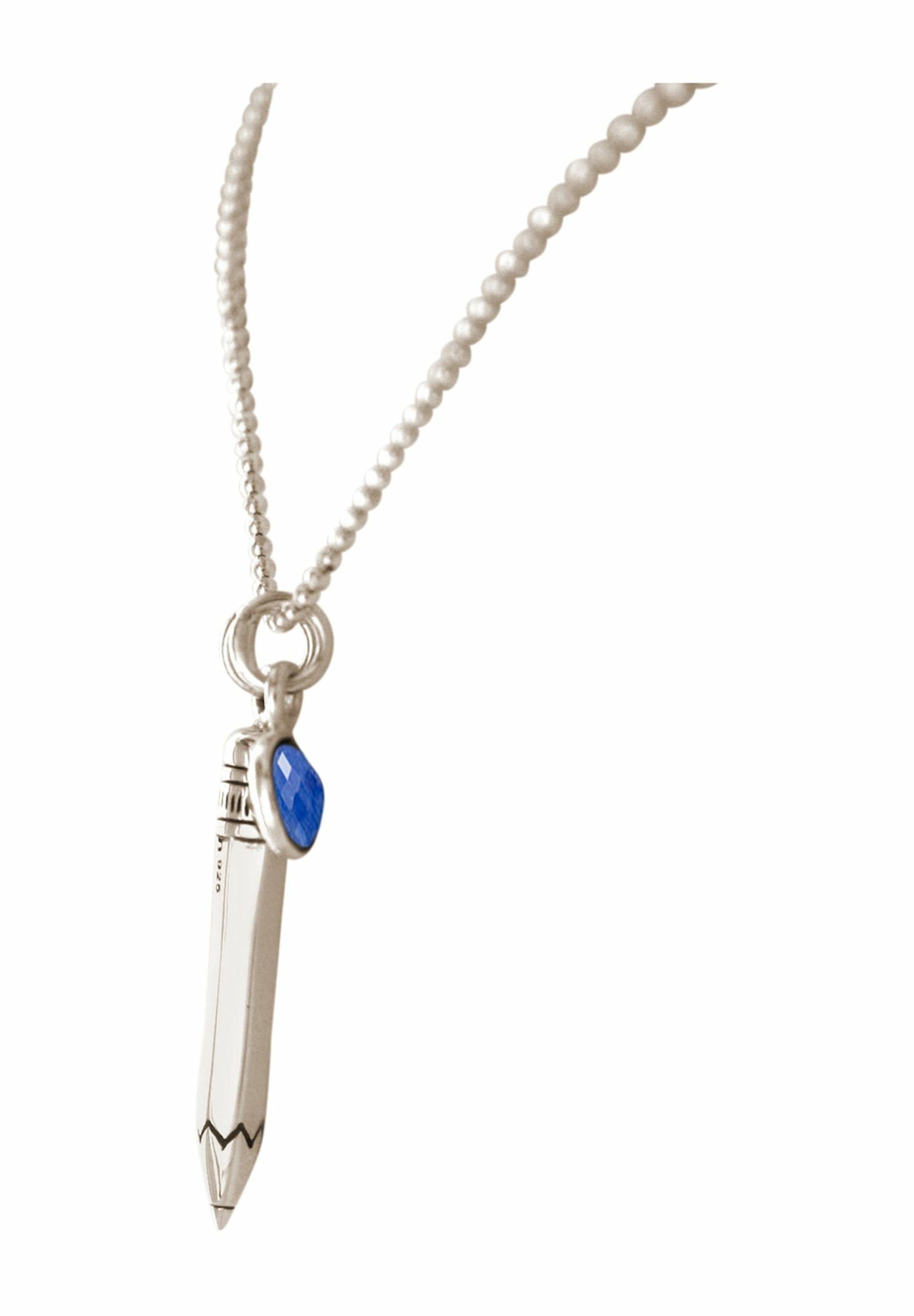 Anhänger Saphir coloured mit Bleistift Gemshine silver Kette -