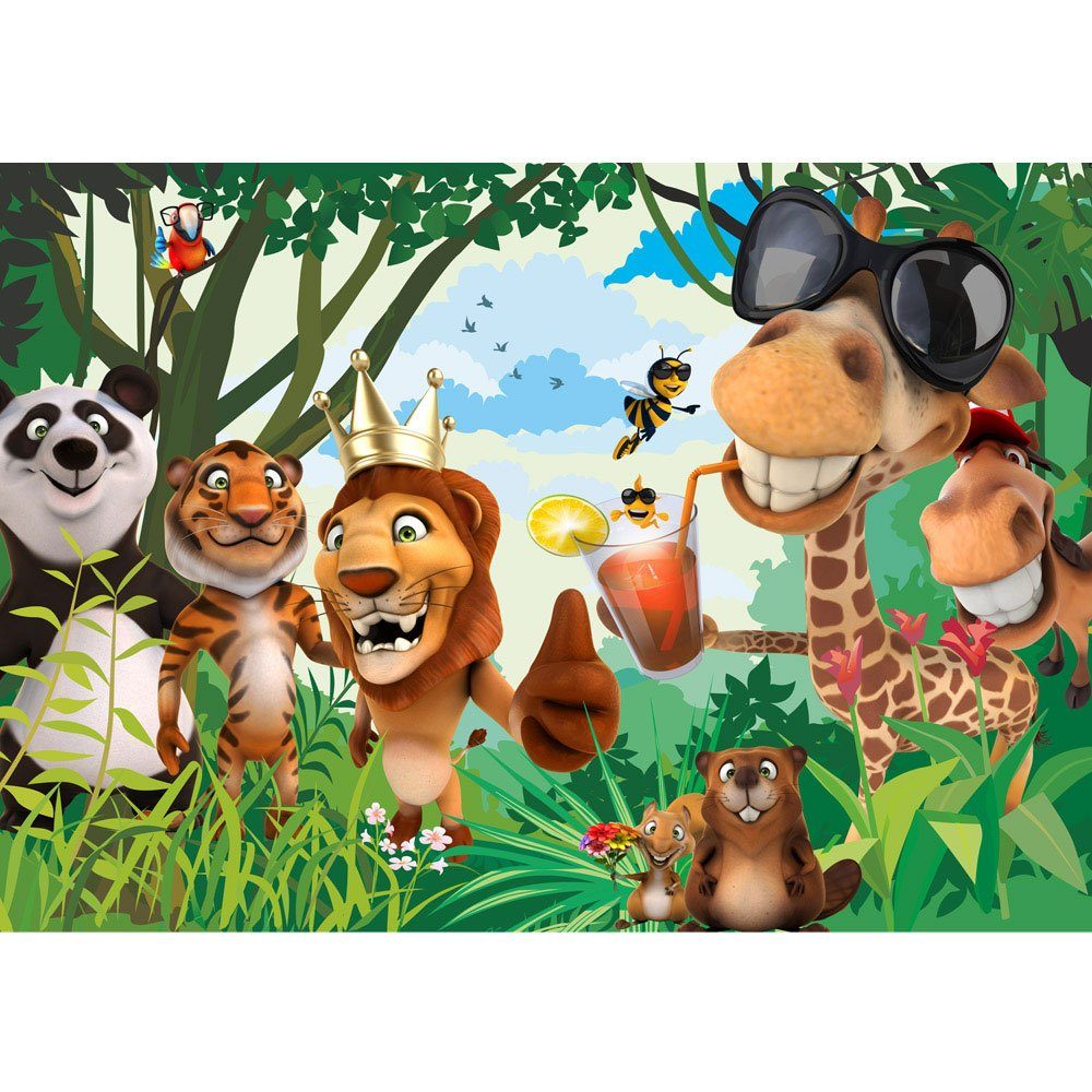 Tiere Comic liwwing Fototapete no. Party 87, Zoo Safari Dschungel liwwing Kinderzimmer Fototapete Kindertapete