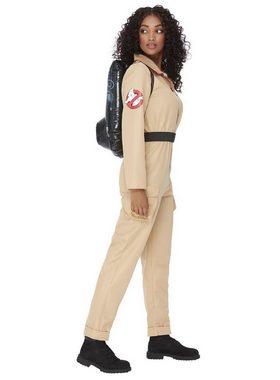 Smiffys Kostüm Ghostbusters Kostüm für Frauen, Offiziell lizenzierter Overall mit aufblasbarem Protonenstrahler