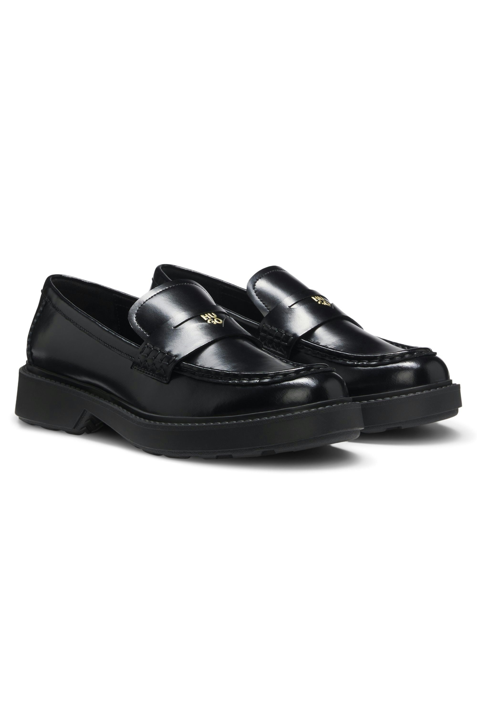 HUGO Angey Slipper Loafer, Schlupfschuh, Halbschuh mit Label