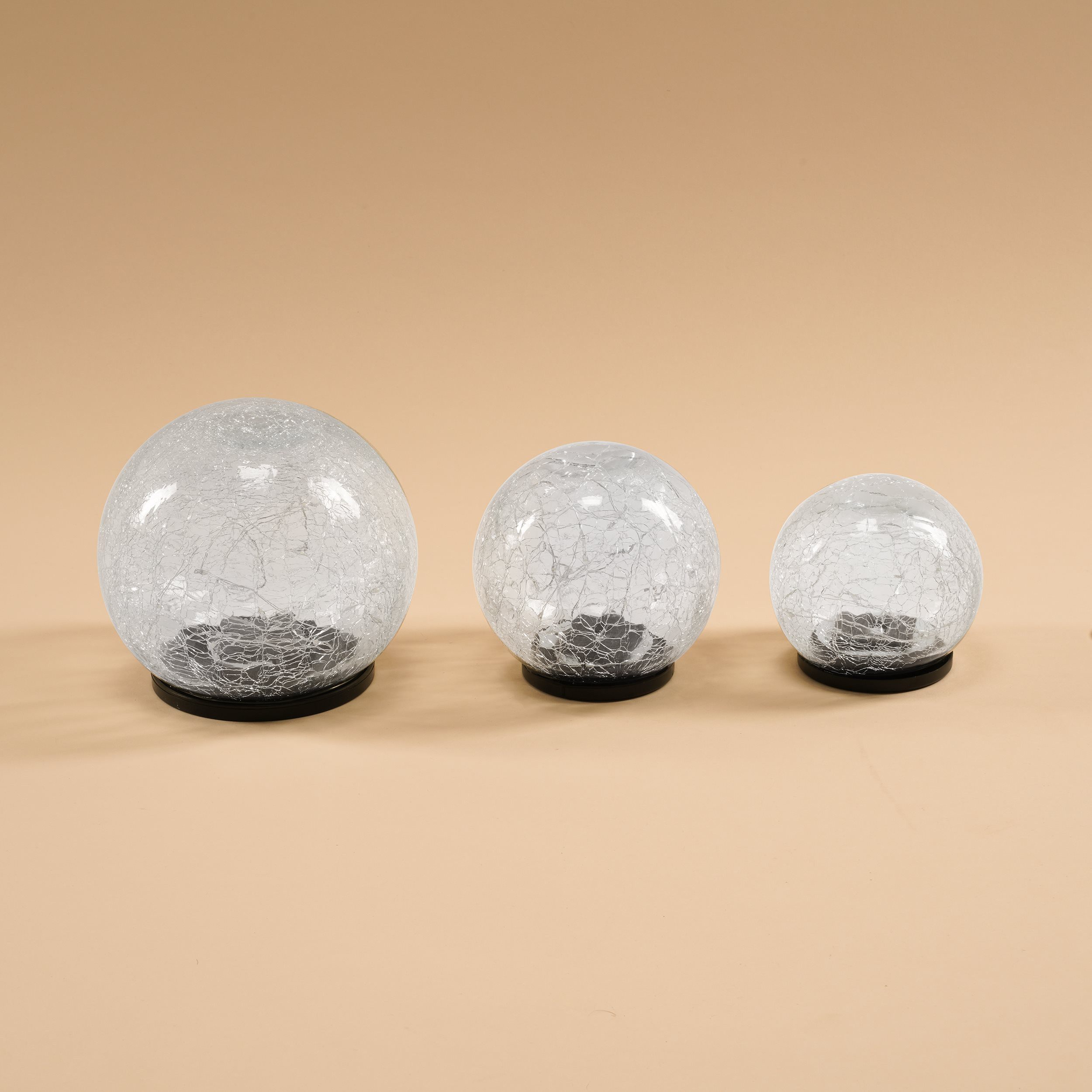 esotec LED Kugelleuchte Echtglas Leuchtkugeln GOLDEN BALLS D=15+12+10cm 3000K warmweiß 102088