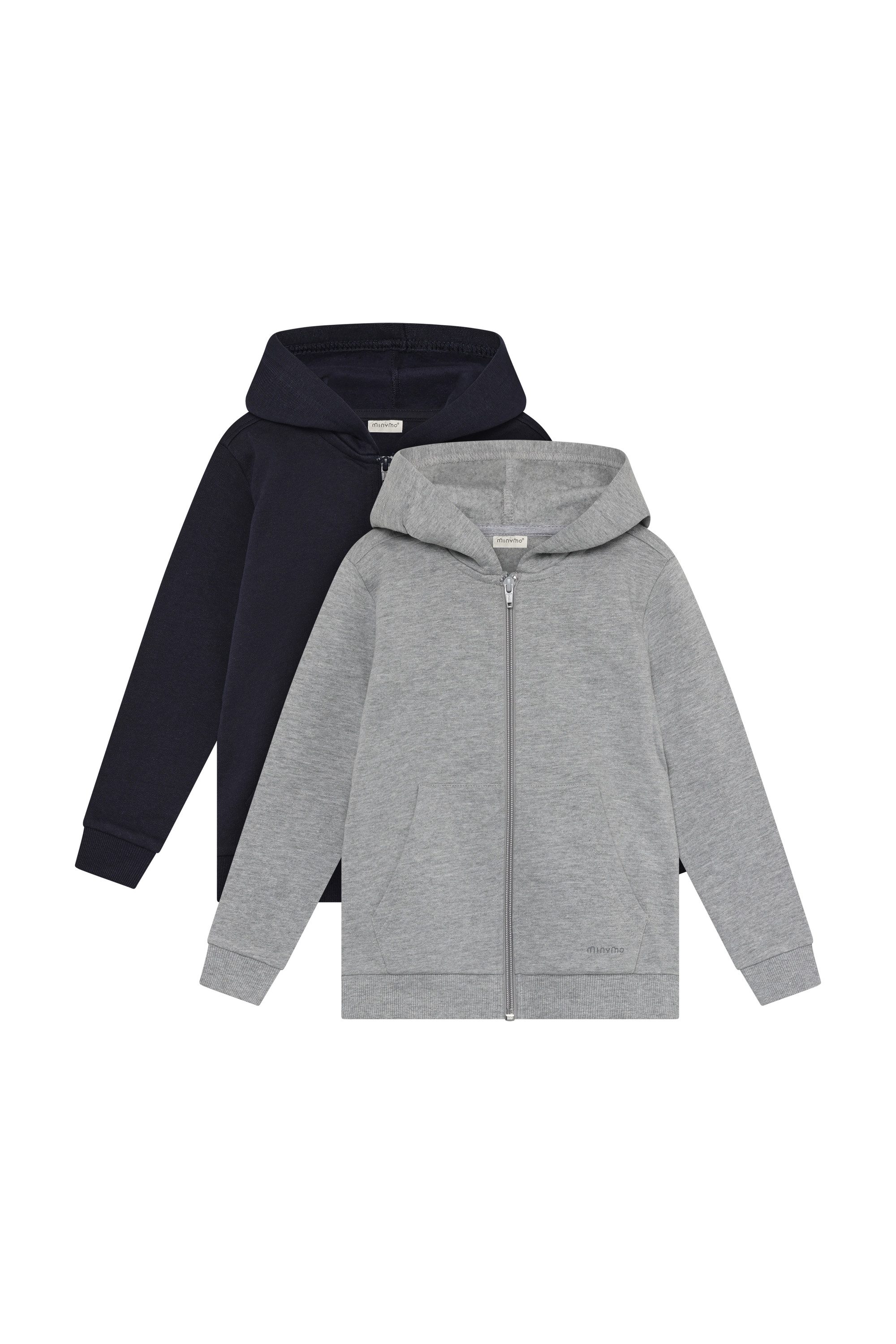 Minymo Sweatjacke MISweat Jacket (2er-Pack) Basic Gemütliche Sweatjacken mit kapuze