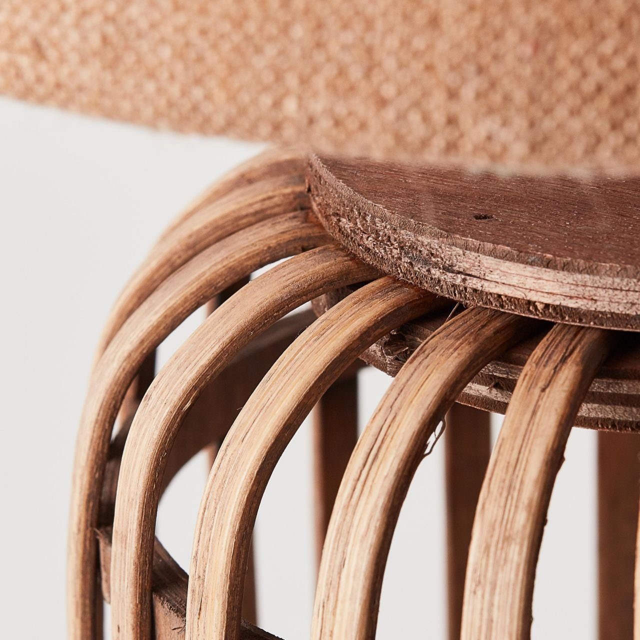 Brilliant Tischleuchte Woodrow, ohne Leuchtmittel, Nature Stil, 42,5 cm Höhe, Ø 24 cm, E27, Bambus/Textil/Metall, braun