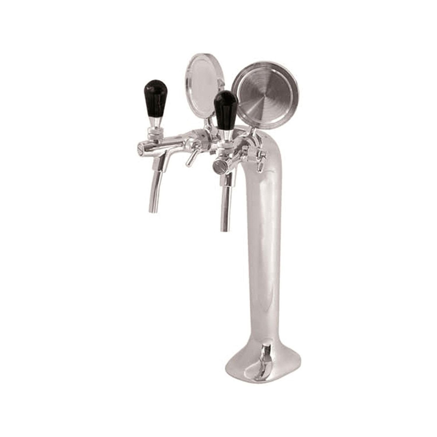 ich-zapfe Bierzapfanlage Schanksäule Chrom 2-leitig, elegant, "Topp-Qualität!" (Paketpreis)
