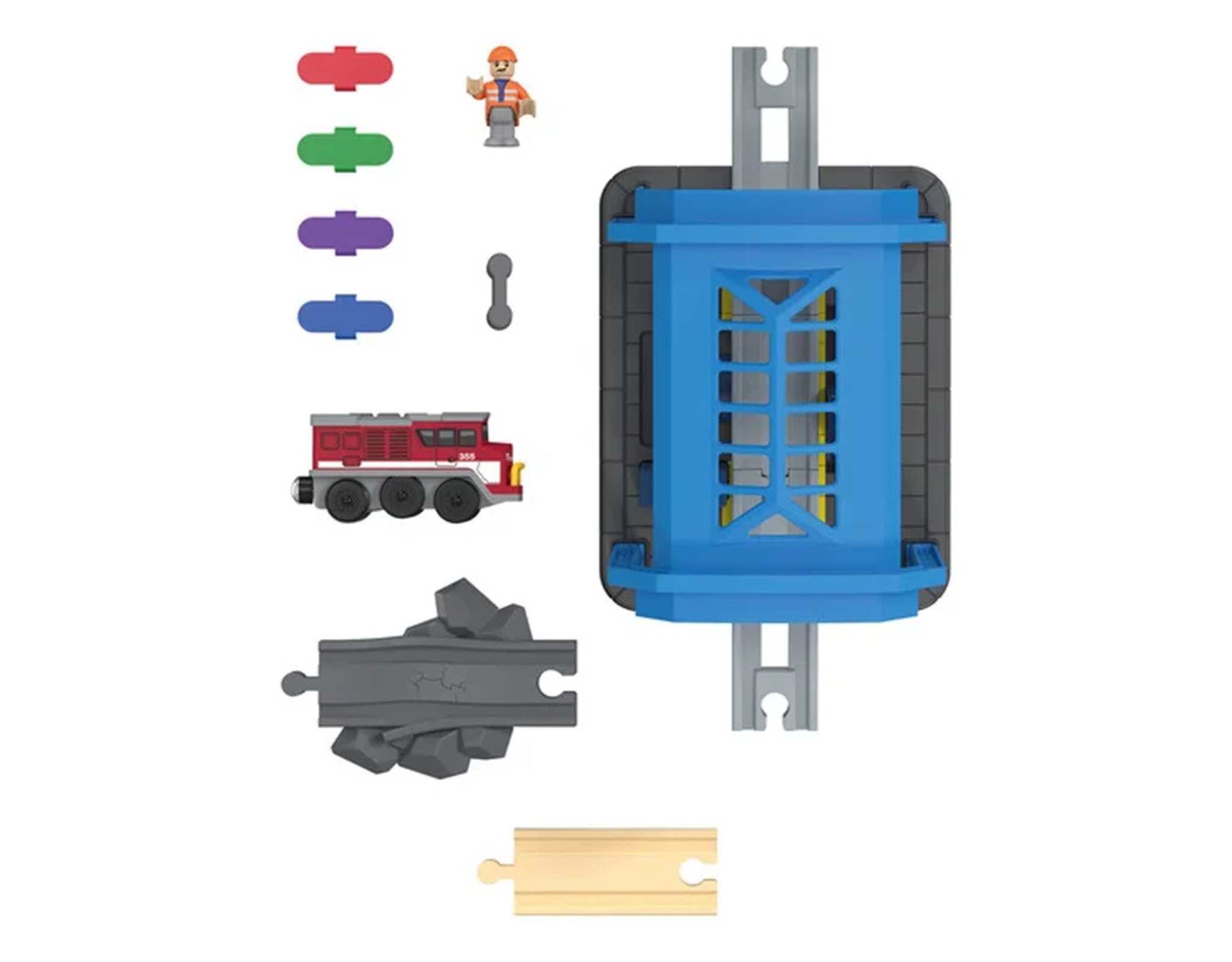 Playtive Spielzeug-Eisenbahn Playtive Spiel Erweiterungsset Holzeisenbahn Werkstatt Farbtechnologie