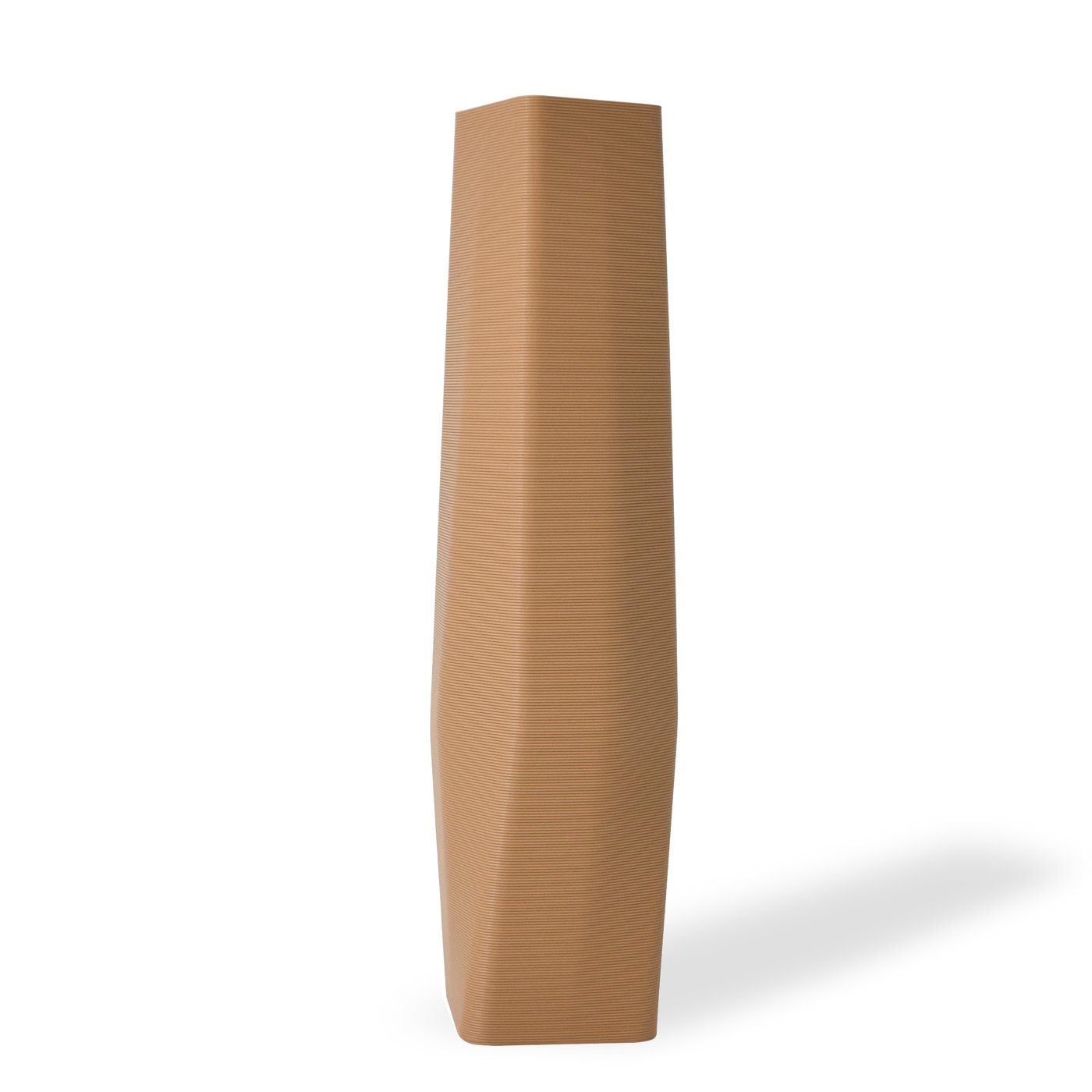 Shapes - Decorations Dekovase the vase - square (basic), 3D Vasen, viele Farben, 100% 3D-Druck (Einzelmodell, 1 Vase), Wasserdicht; Leichte Struktur innerhalb des Materials (Rillung) Erdnussbraun
