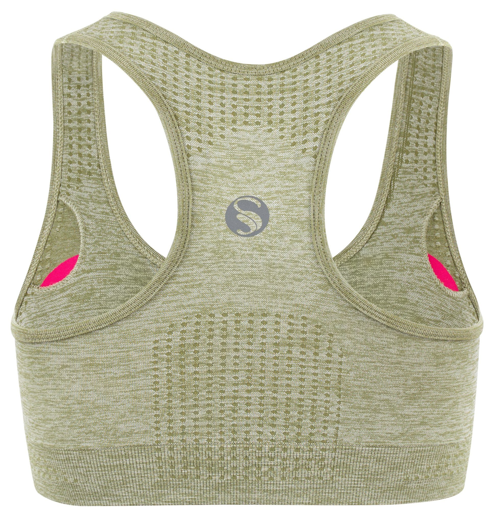 Stark Soul® Sporttop Sport Grün-Melange Sport Racerback, BH herausnehmbare "reflect" Bra - Cups