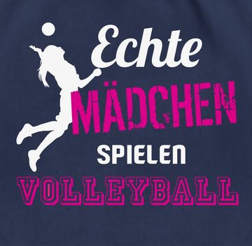 Shirtracer Turnbeutel Echte Mädchen spielen Volleyball, Volleyball Geschenke