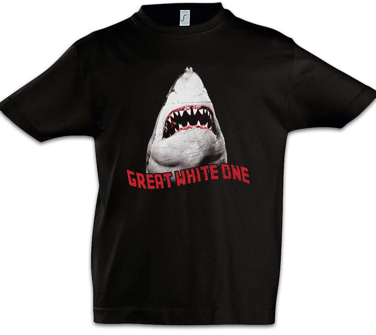 Print-Shirt White Shark II Kinder T-Shirt Weißer Hai Jaws Surfer Taucher Weiße