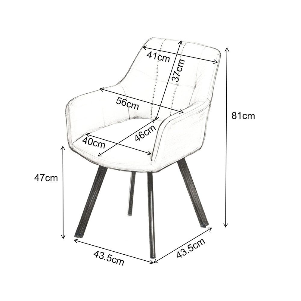 PPkrimnel Polsterstuhl 360° drehbar mit Rückstellfunktion, Wohnzimmerstuhl, Küchenstuhl (2 St), 2er-Set Essstühle, Chenille, Armlehnen, Ergonomisch, Metallbeine