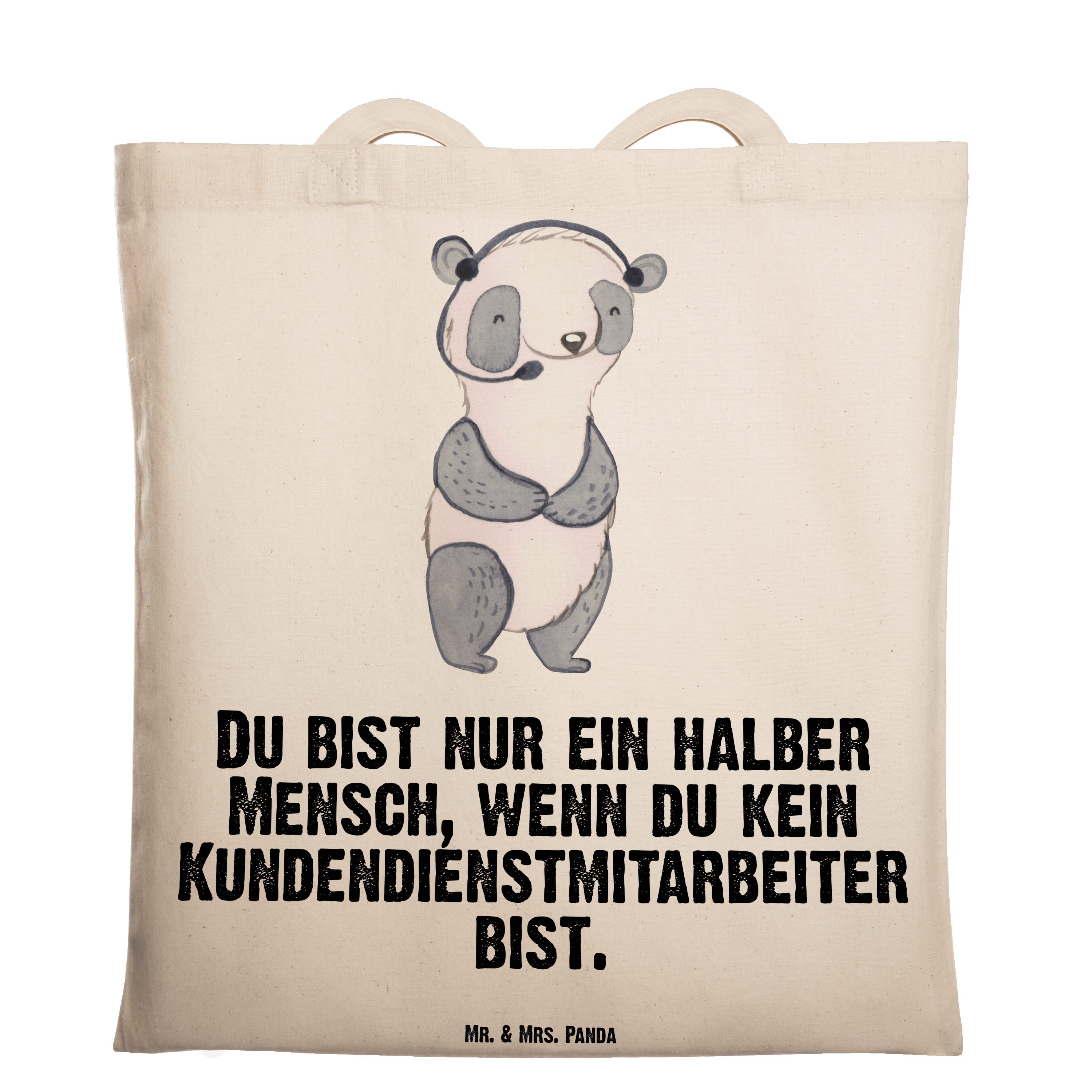 Panda - (1-tlg) customer Herz & Mr. Mrs. Transparent s Kundendienstmitarbeiter mit Tragetasche - Geschenk,