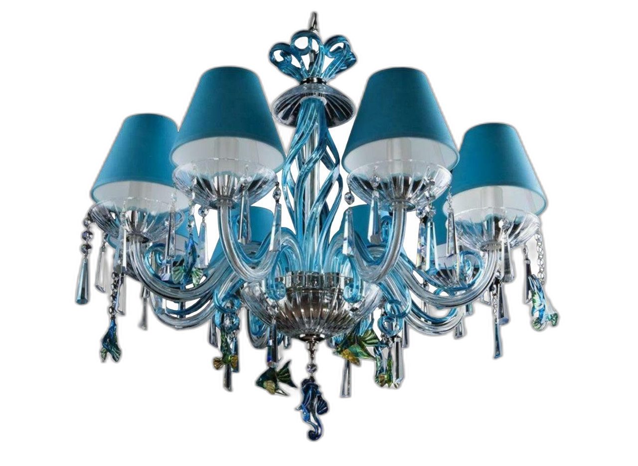 Xlmoebel Kronleuchter Blauer Deckenstrahler Lichtgestaltung Lüsterlampen Kristallleuchte, Hergestellt in Europa
