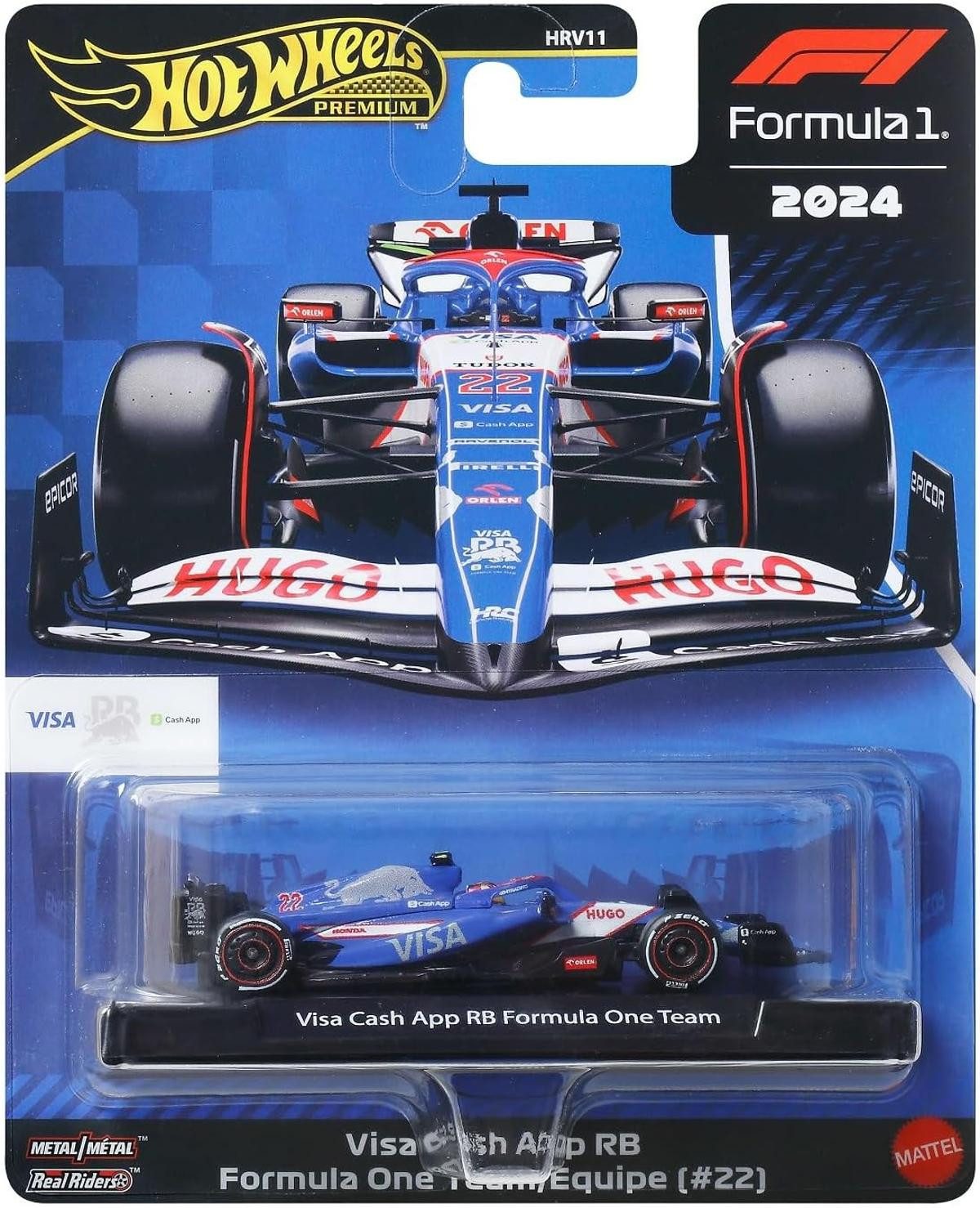 Mattel® Autorennbahn Hot Wheels VISA RB Formula 1 VCARB 01 TEAM 2024 Yuki Tsunoda 22 1:64