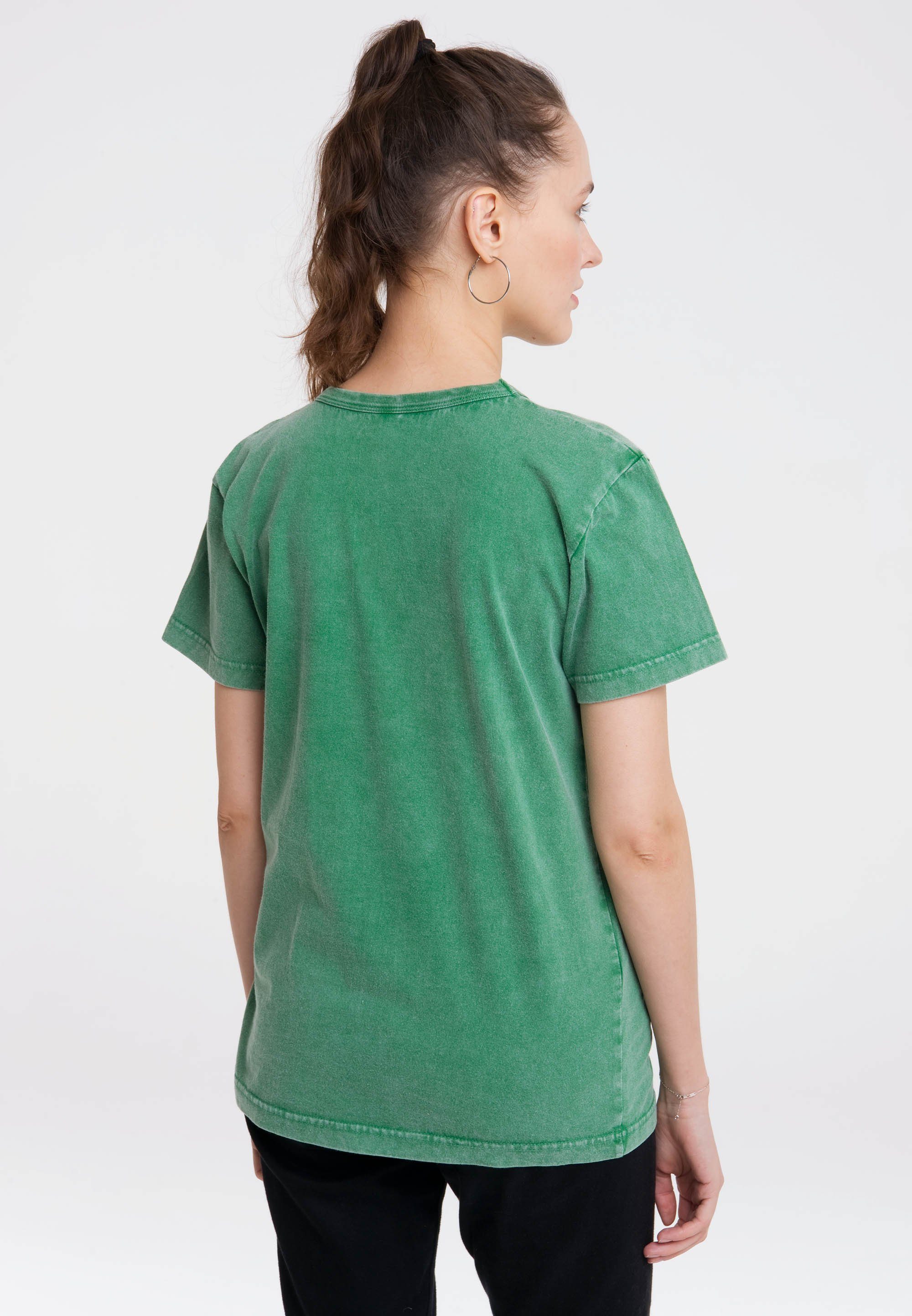 LOGOSHIRT T-Shirt Der kleine Maulwurf Print mit lizenziertem grün