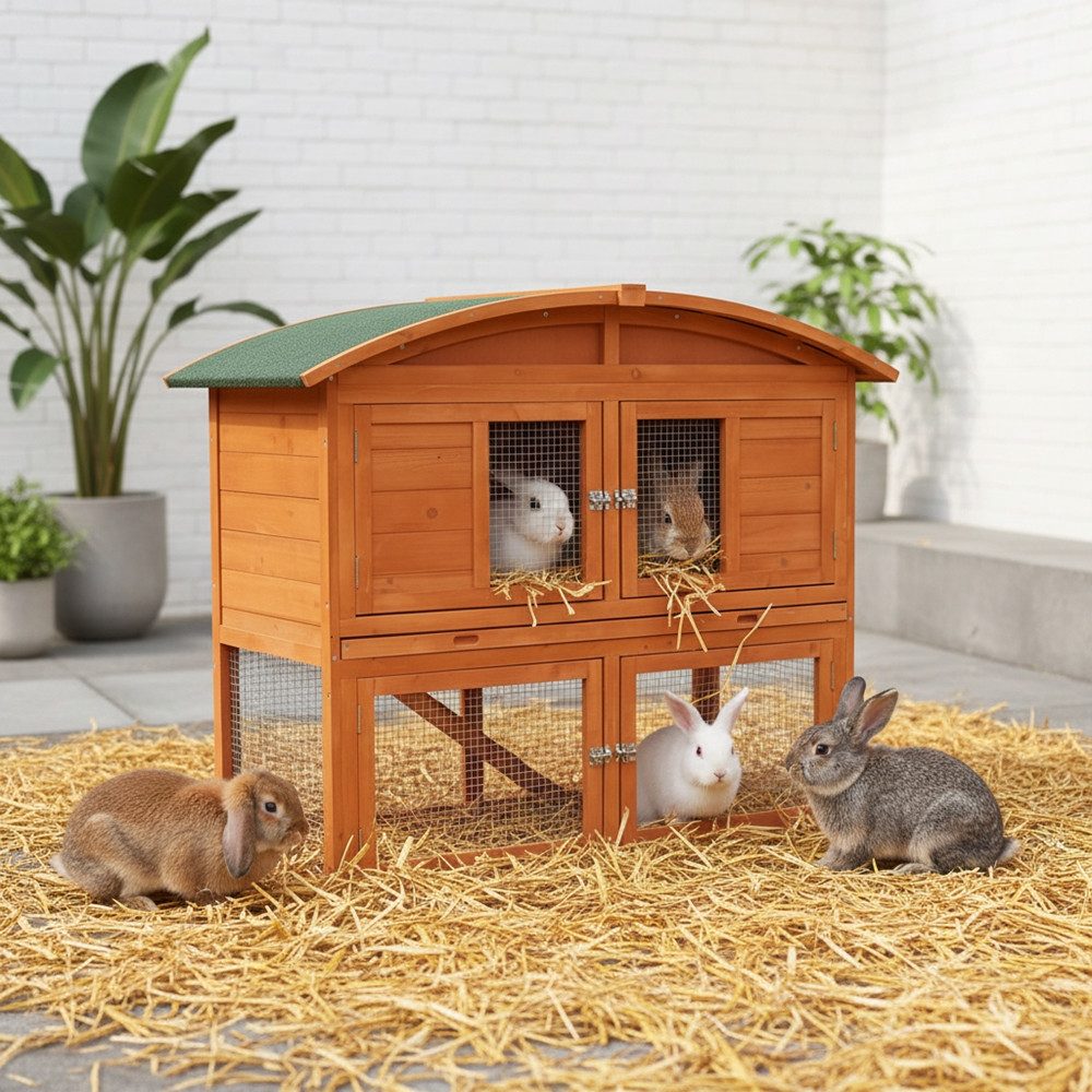 Feel2Home Kleintierkäfig Kleintierhaus Hasenkäfig Freilaufgehege Hamsterstall Mäuse Nager Degus, herausnehmbare Schublade