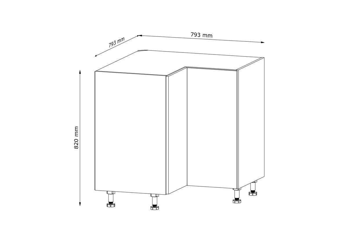 ROYAL24_MARKT Eckunterschrank - Platzsparender Eckunterschrank für jede Küche (Eckunterschrank, 1-St., Nexa - D90N) Hochwertig - Modern - Exklusiv. – Bild 5 von 5