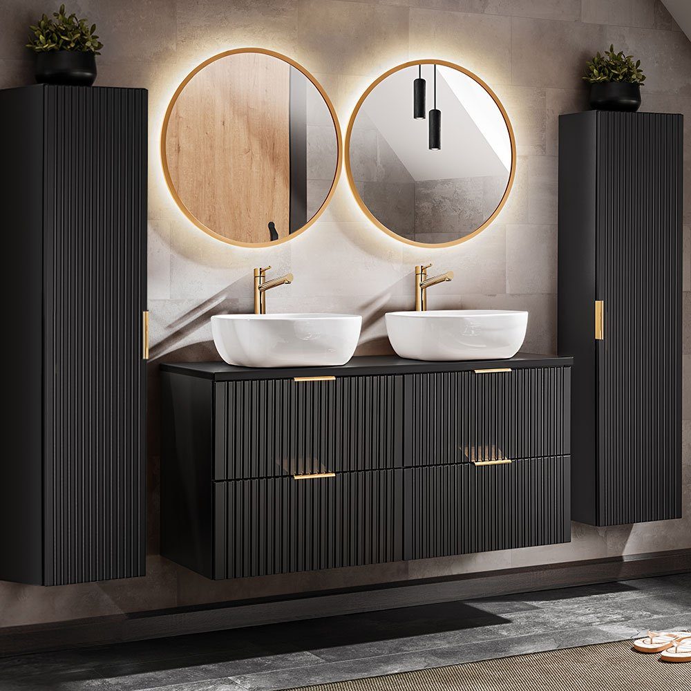 Lomadox Badmöbel-Set ADELAIDE-56-BLACK, (Spar-Set, 5-St), mit günstig online kaufen