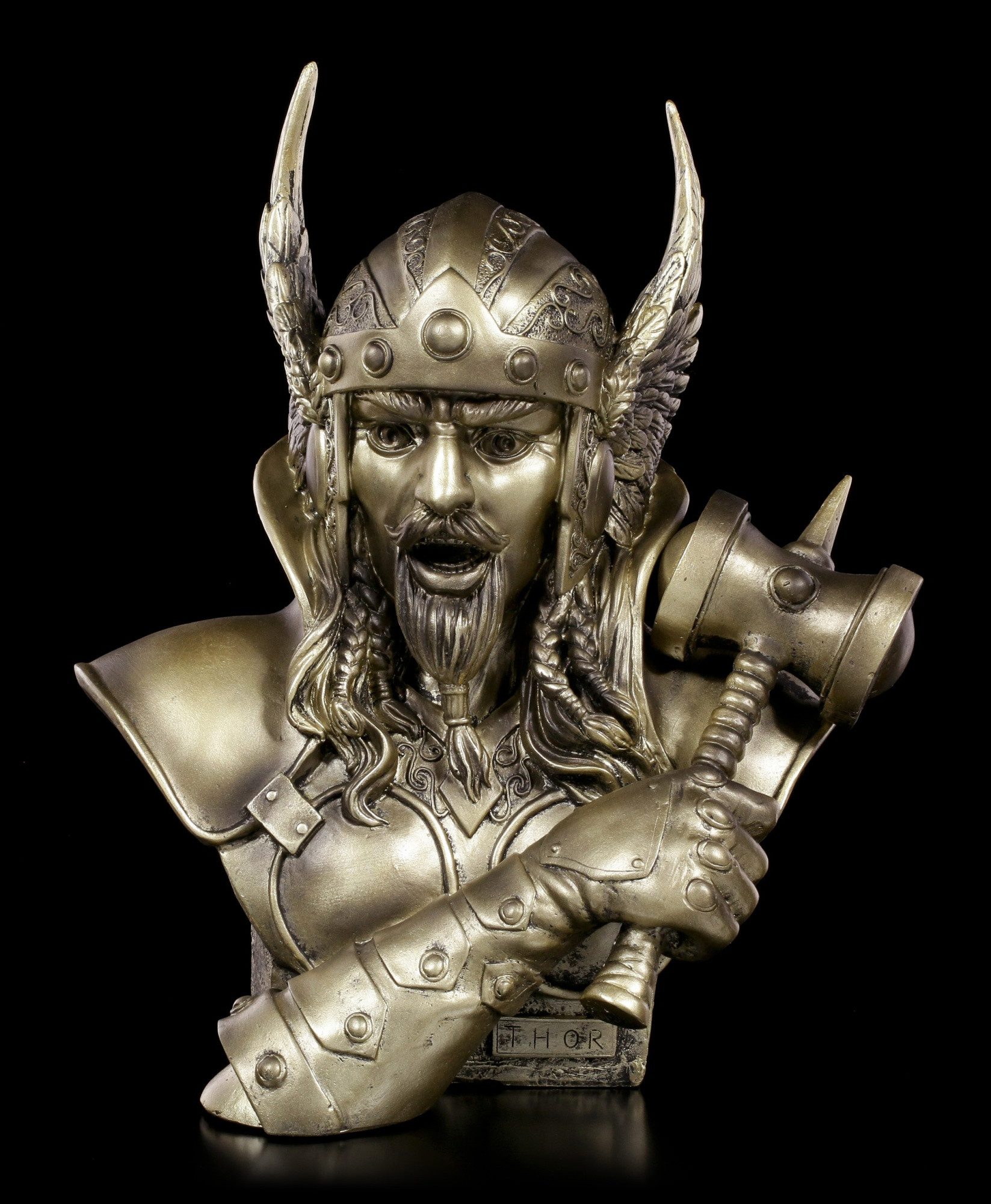 Figuren Shop GmbH Dekofigur Thor Büste – Donnergott Statue Sammlerfigur Mythologie 28 cm Dekobüste