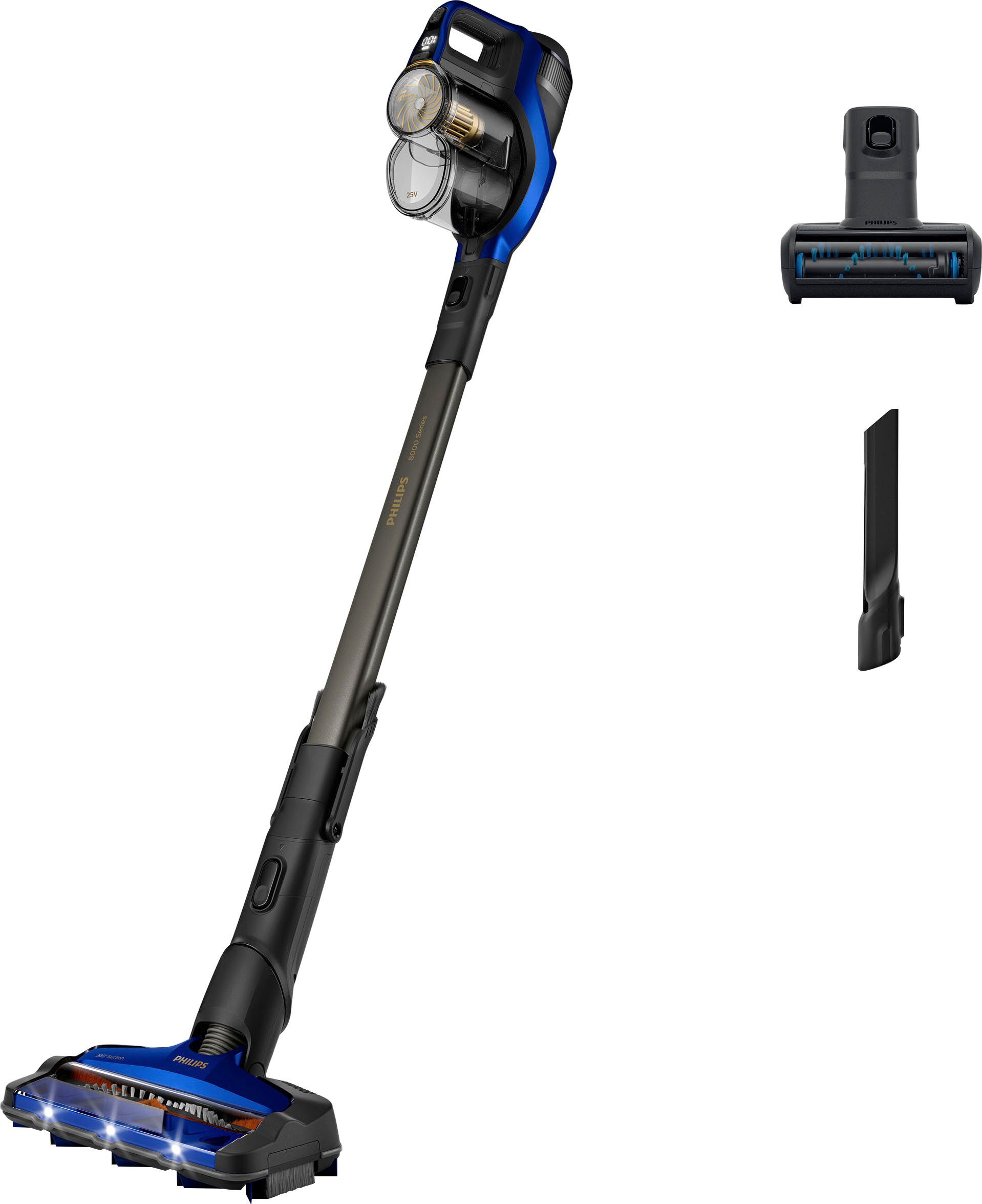 Philips Akku-Stielstaubsauger XC8045/01 SpeedPro Max, beutellos, mit 60 Minuten Laufzeit und 360°-Saugdüse