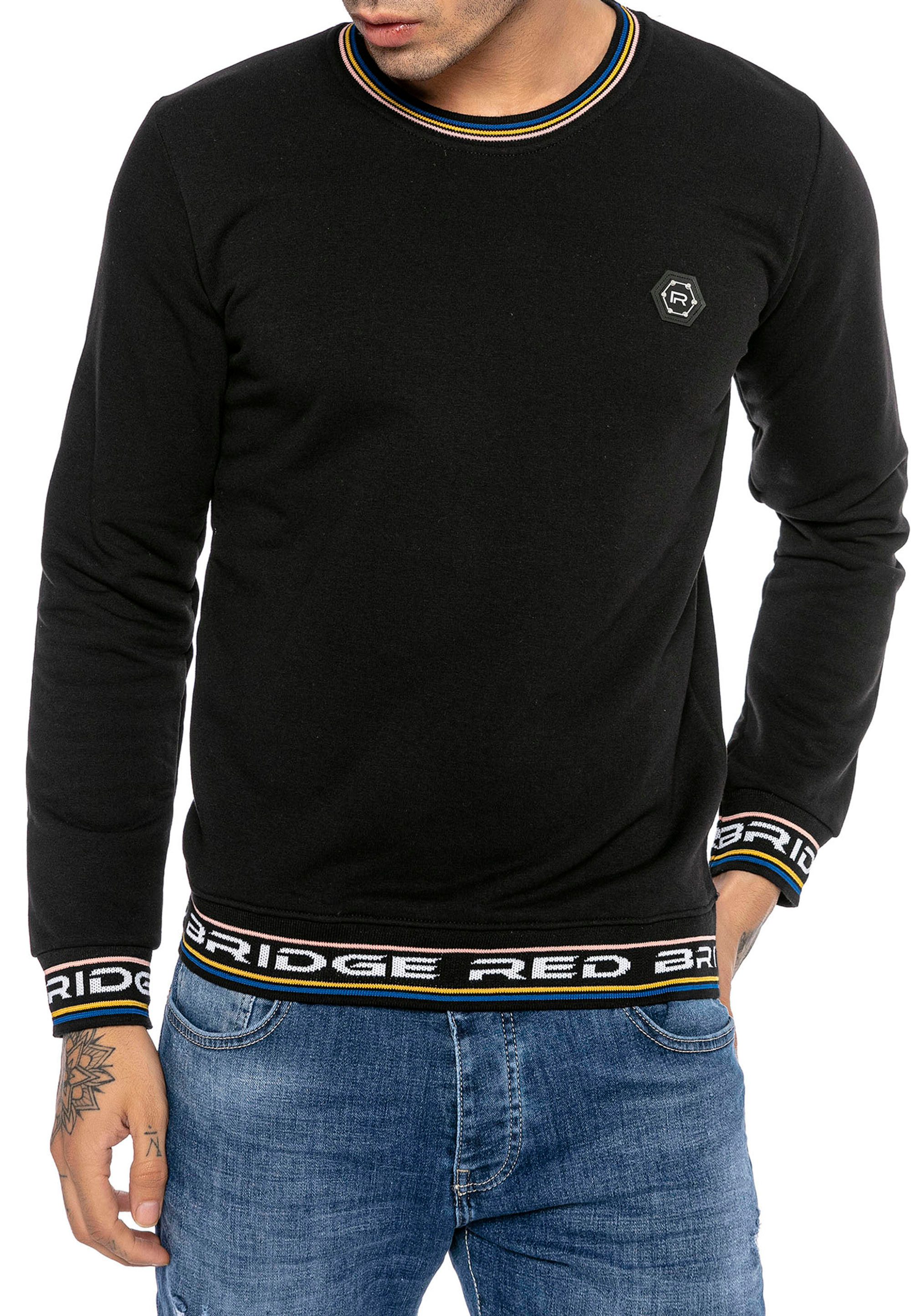 RedBridge Langarmshirt mit Logo-Bund Sportlicher Pullover für Freizeit und Streetwear