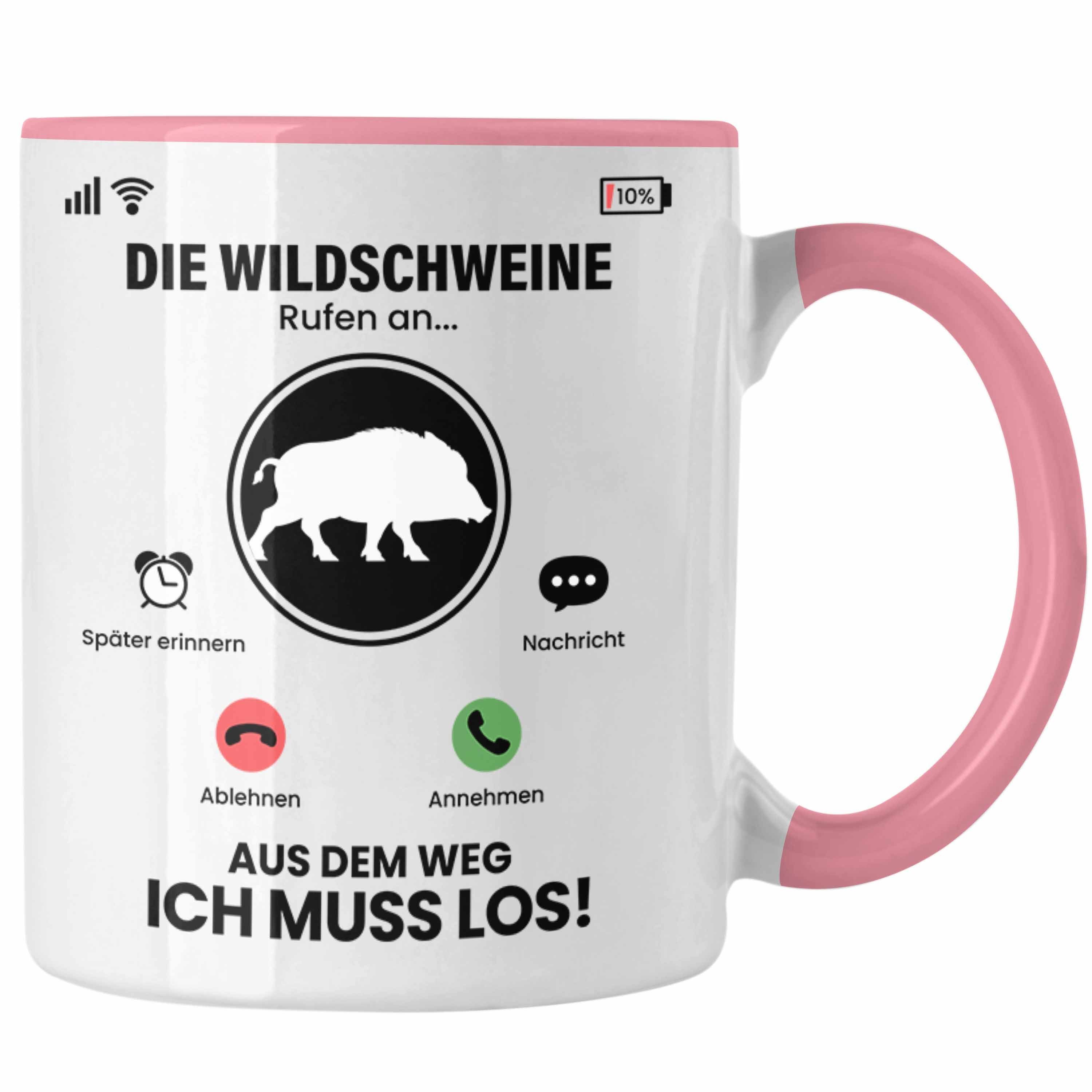 Trendation Tasse Die Wildschweine Rufen An Tasse Geschenk für Wildschweine Züchter Besi Rosa