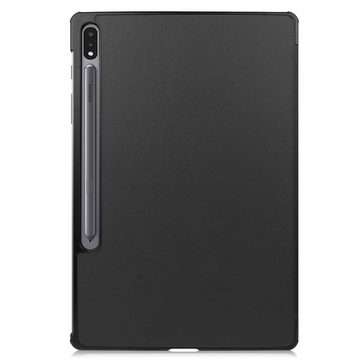 König Design Tablet-Hülle, Tablethülle für Samsung Galaxy Tab S7 FE Schutztasche Wallet Cover 360 Case Etuis Schwarz