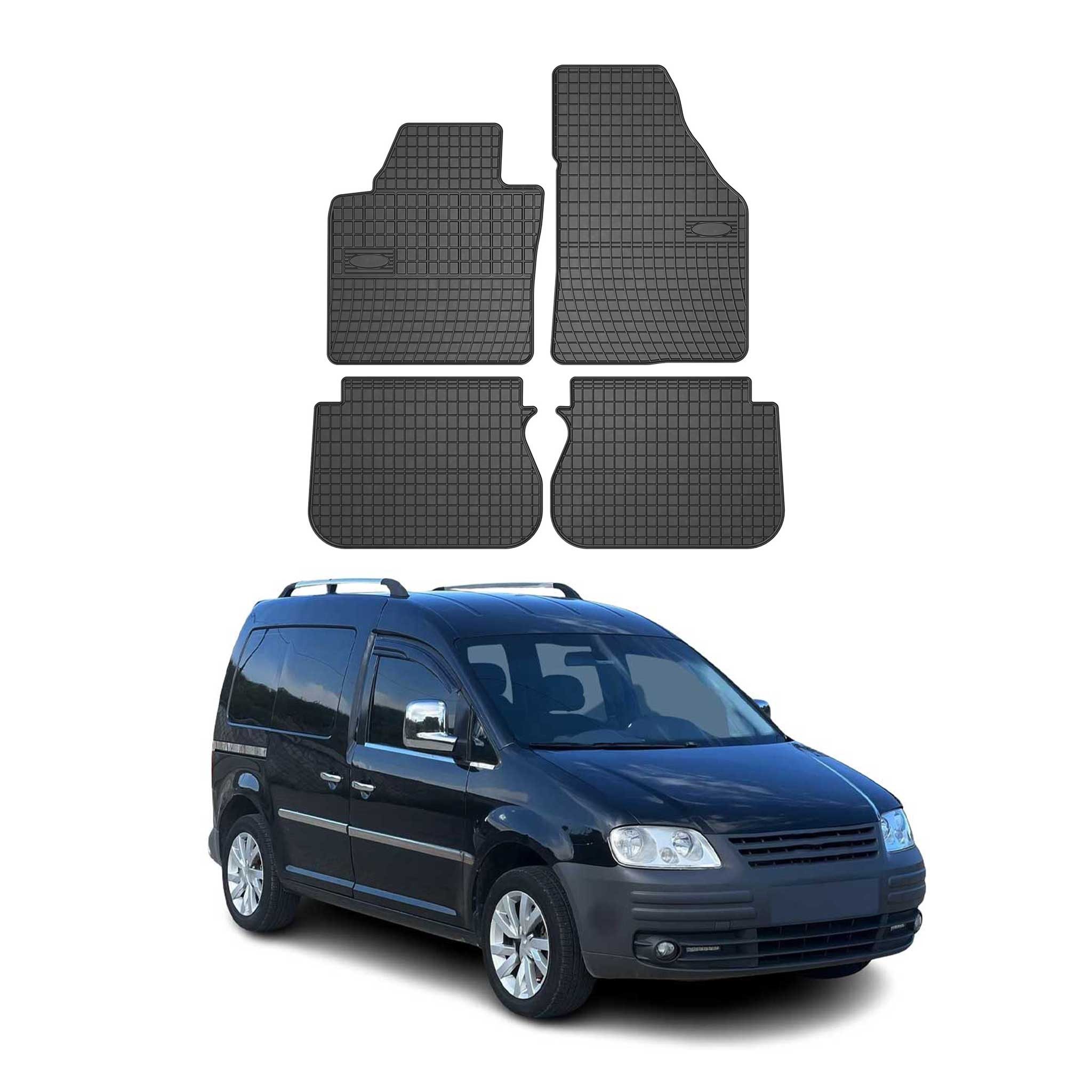 OMAC Auto-Fußmatten für VW Caddy 2003-2020 Gummimatten Schwarz 4 tlg (4 St), für VW Caddy 2003-2020 VW Caddy 2003-2020, Antirutsch,Wasserfest,Einfache Installation