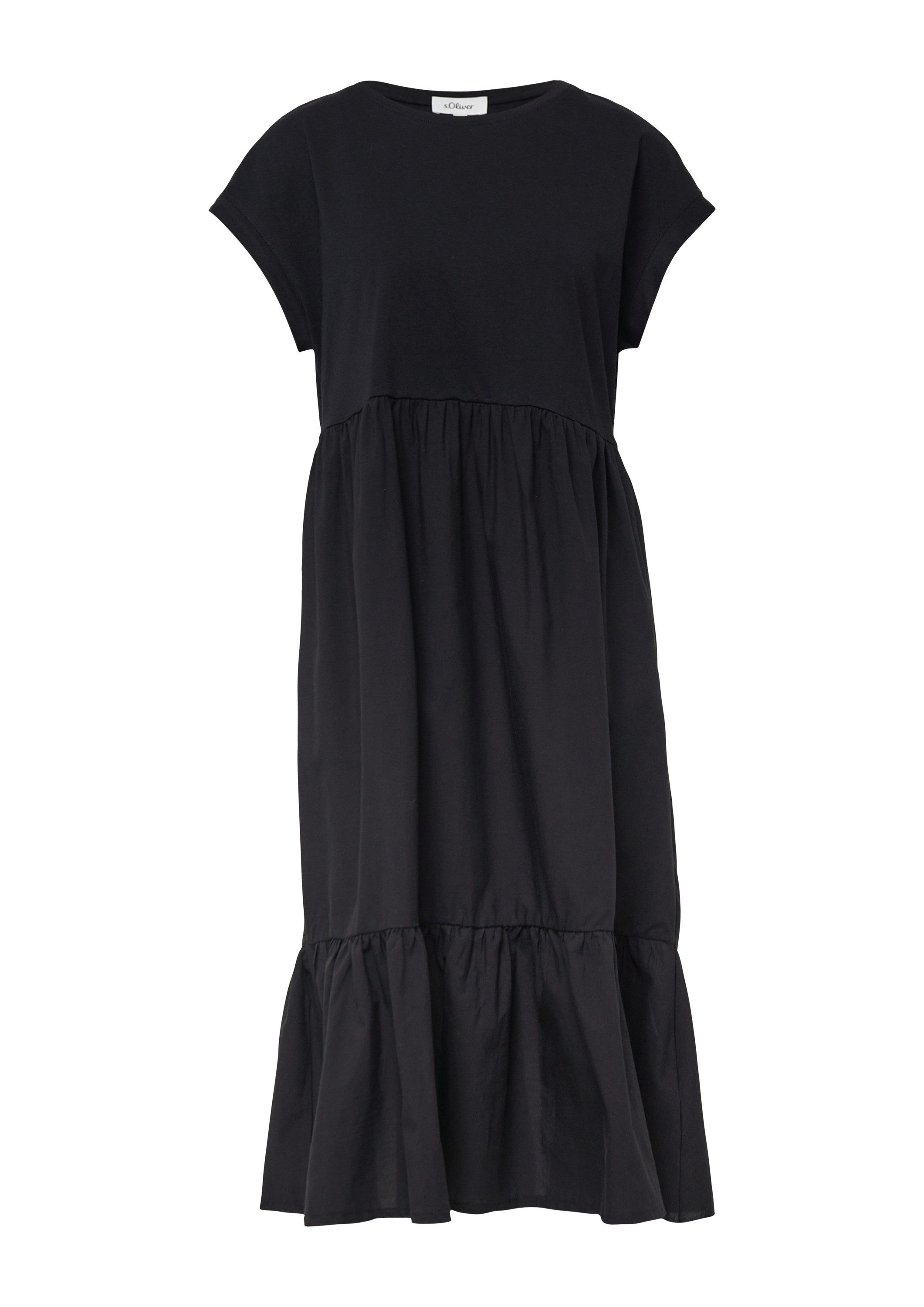 s.Oliver Midikleid Kleid Stufenkleid im Relaxed Fit mit überschnittenen Sch günstig online kaufen