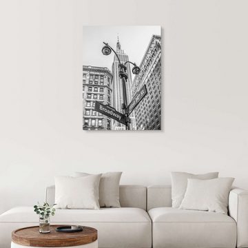 Posterlounge XXL-Wandbild Assaf Frank, Broadway-Schild in New York, s/w, Wohnzimmer Modern Fotografie
