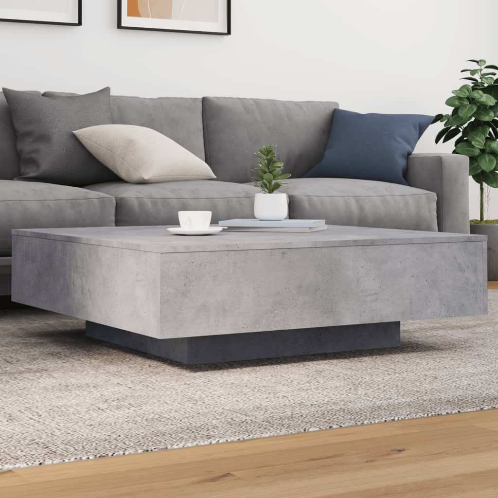 vidaXL Couchtisch, Couchtisch mit LED-Leuchten Betongrau günstig online kaufen