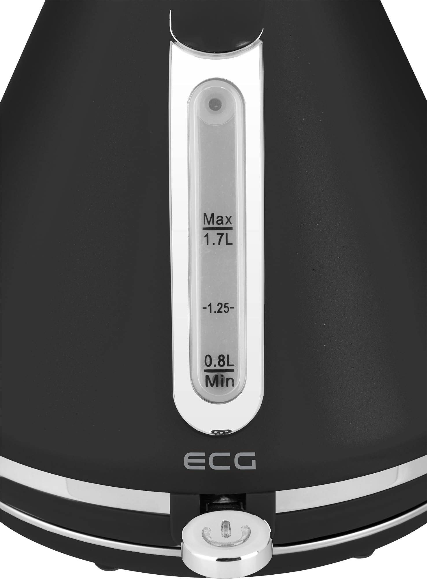 ECG Wasserkocher RK 1708 Tradizione Nero, Wasserkocher mit automatischer Abschaltung und 1,7l Volumen